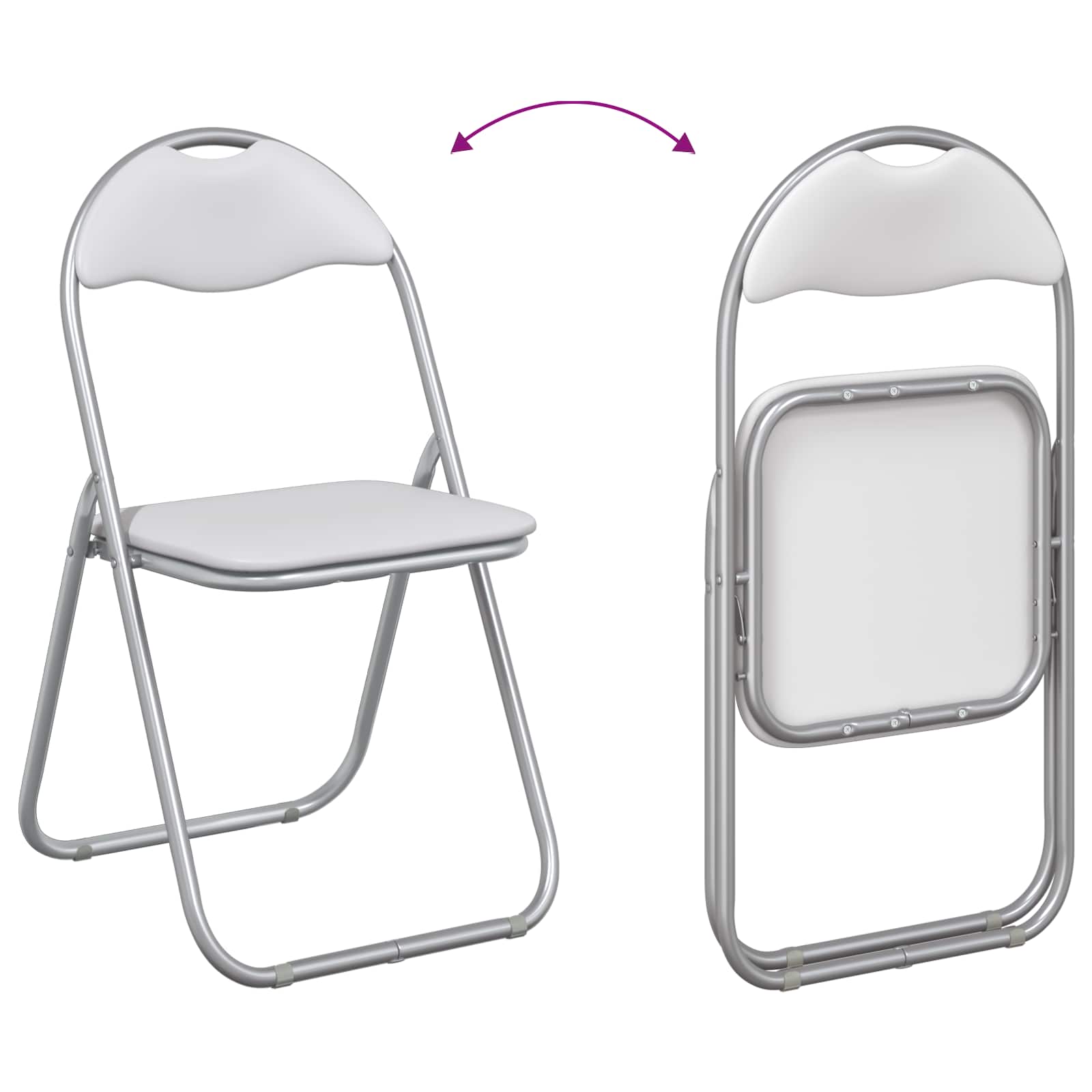 Sklopiva stolica 2 pcs Bijela i siva 48 x 43,5 x 81 cm
