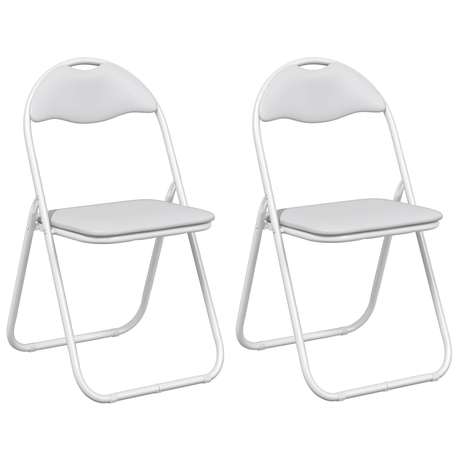 Sklopiva stolica 2 pcs Bijela i siva 48 x 43,5 x 81 cm