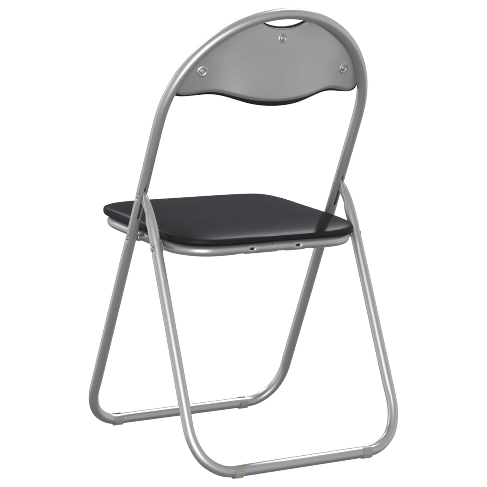 Sklopiva stolica 8 pcs Crna i Siva 48 x 43,5 x 81 cm Lažna koža