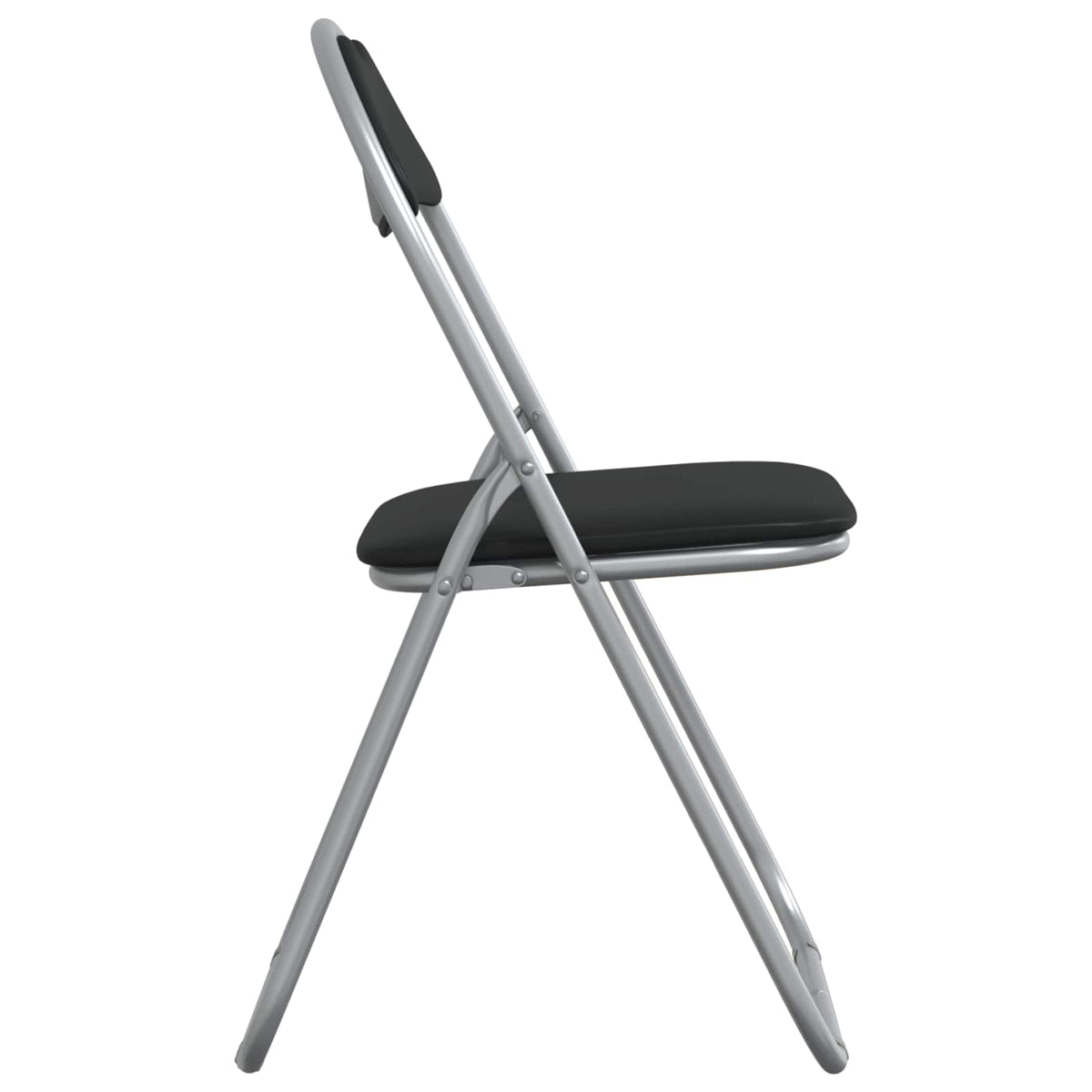 Sklopiva stolica 8 pcs Crna i Siva 48 x 43,5 x 81 cm Lažna koža
