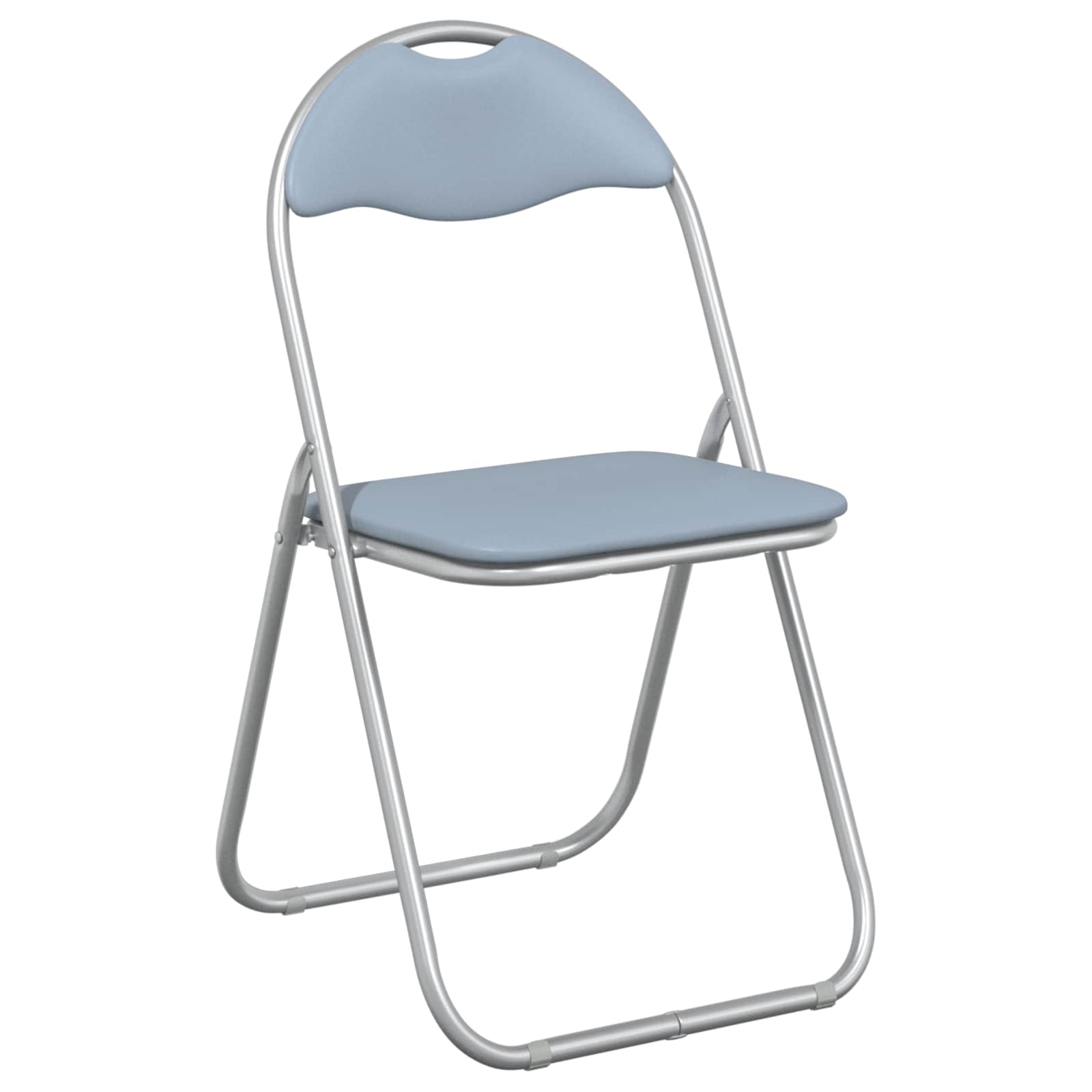 Sklopiva stolica 8 pcs Sivi 48 x 43,5 x 81 cm Lažna koža