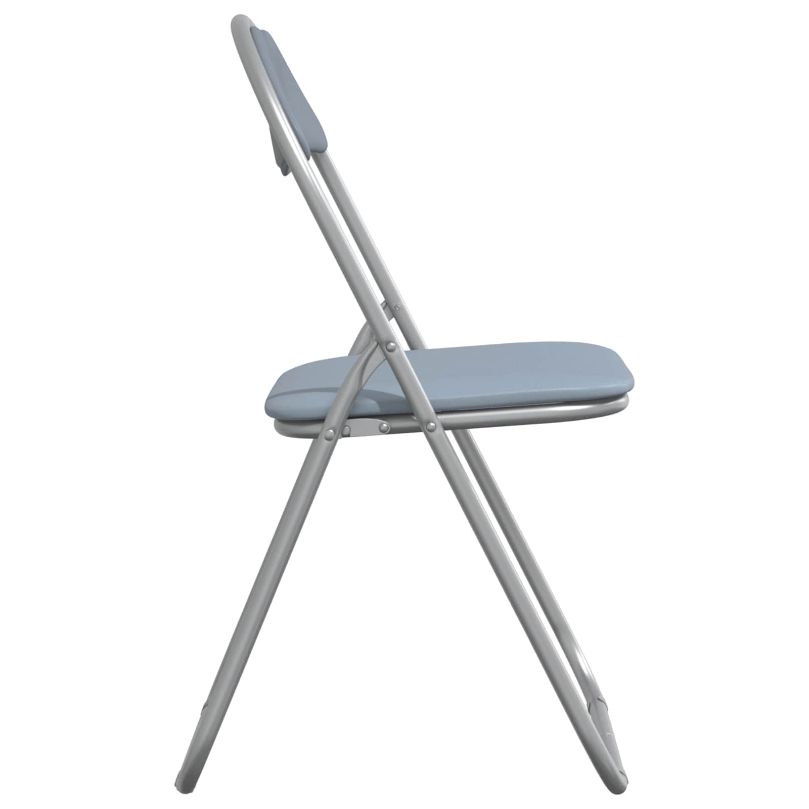 Sklopiva stolica 8 pcs Sivi 48 x 43,5 x 81 cm Lažna koža