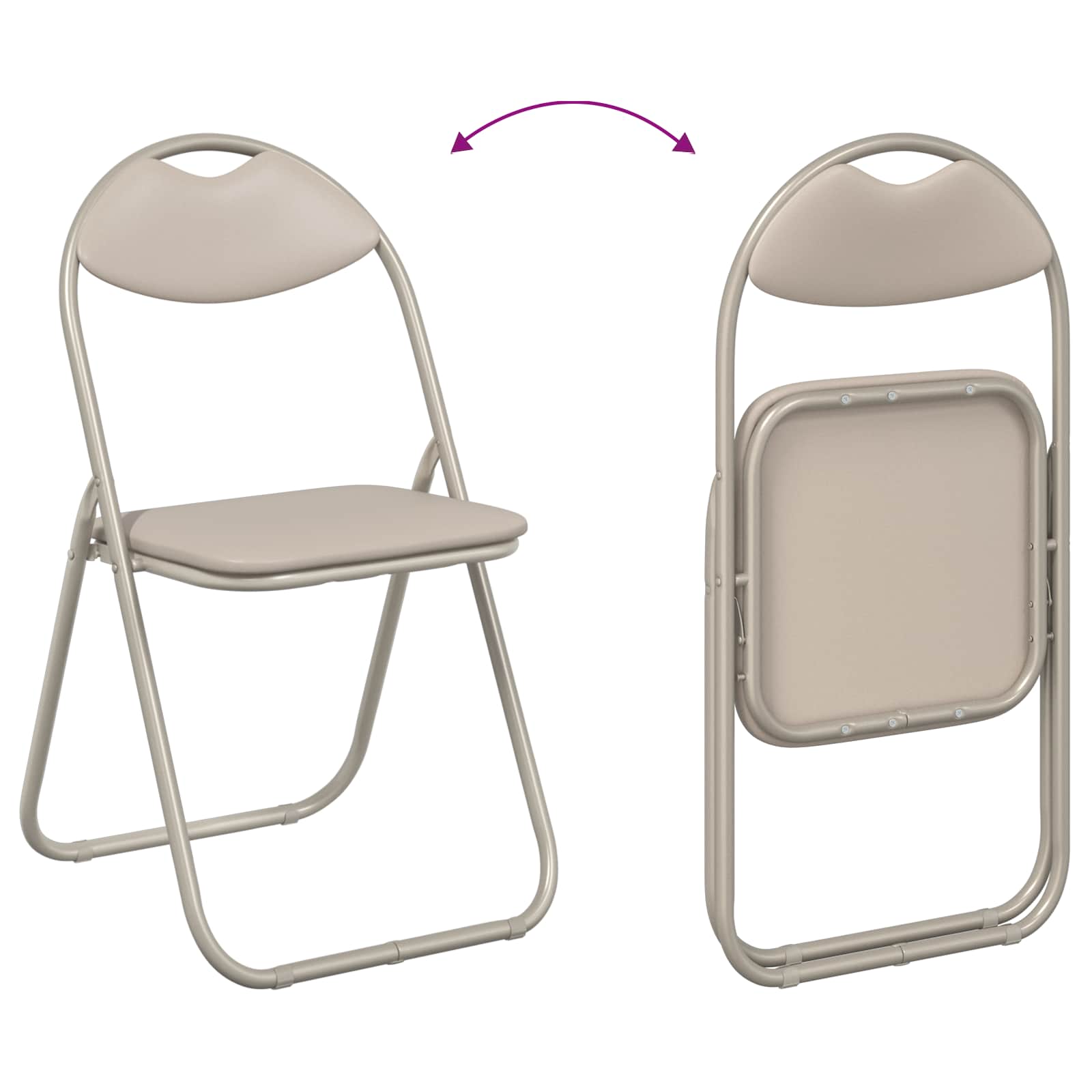 Sklopiva stolica 2 pcs Pijesak 48 x 43,5 x 81 cm Lažna koža