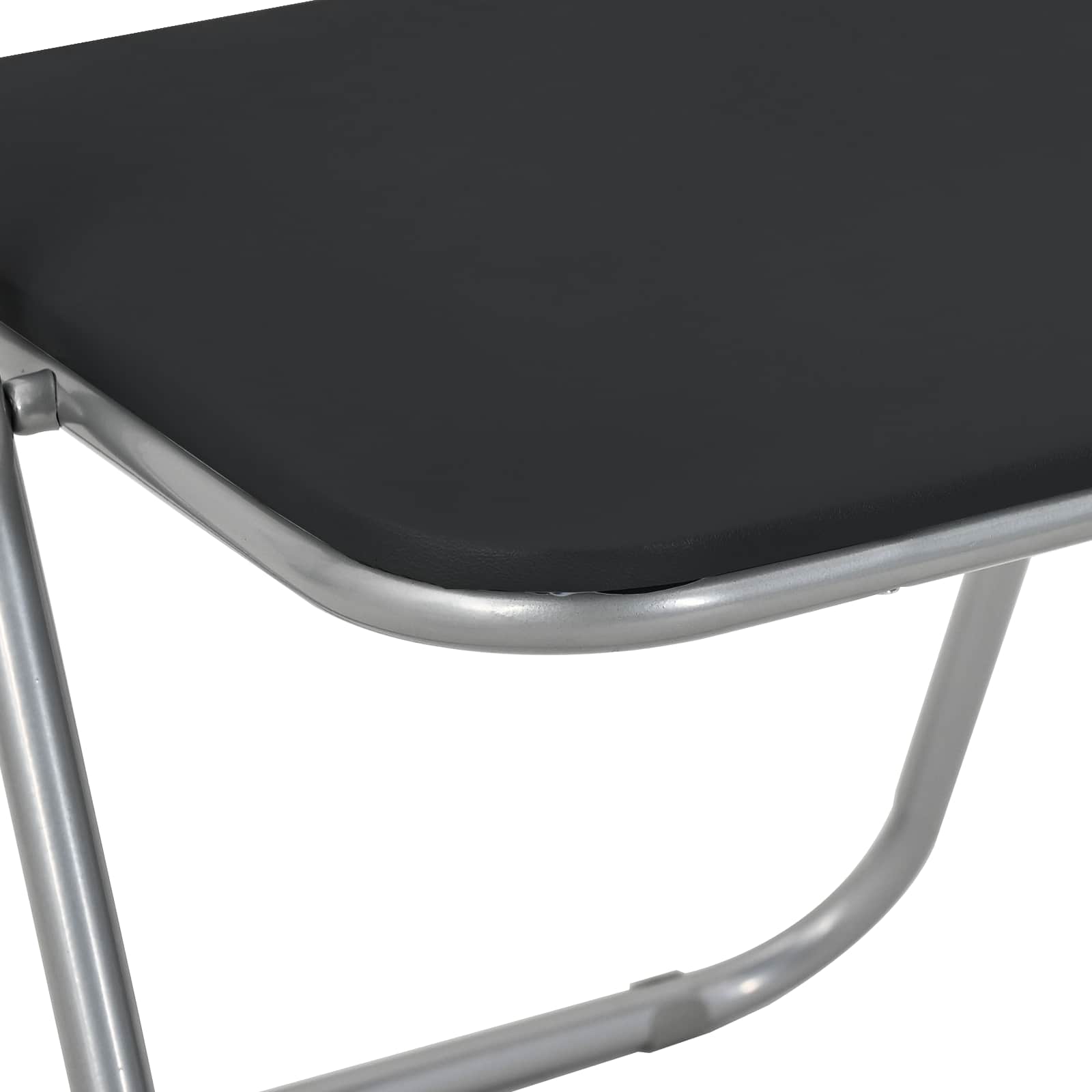 Sklopiva stolica 8 pcs Crna i Siva 48 x 43,5 x 81 cm Lažna koža