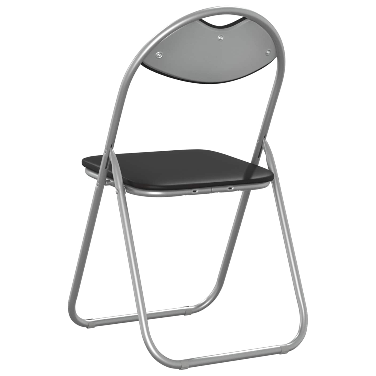 Sklopiva stolica 8 pcs Crna i Siva 48 x 43,5 x 81 cm Lažna koža