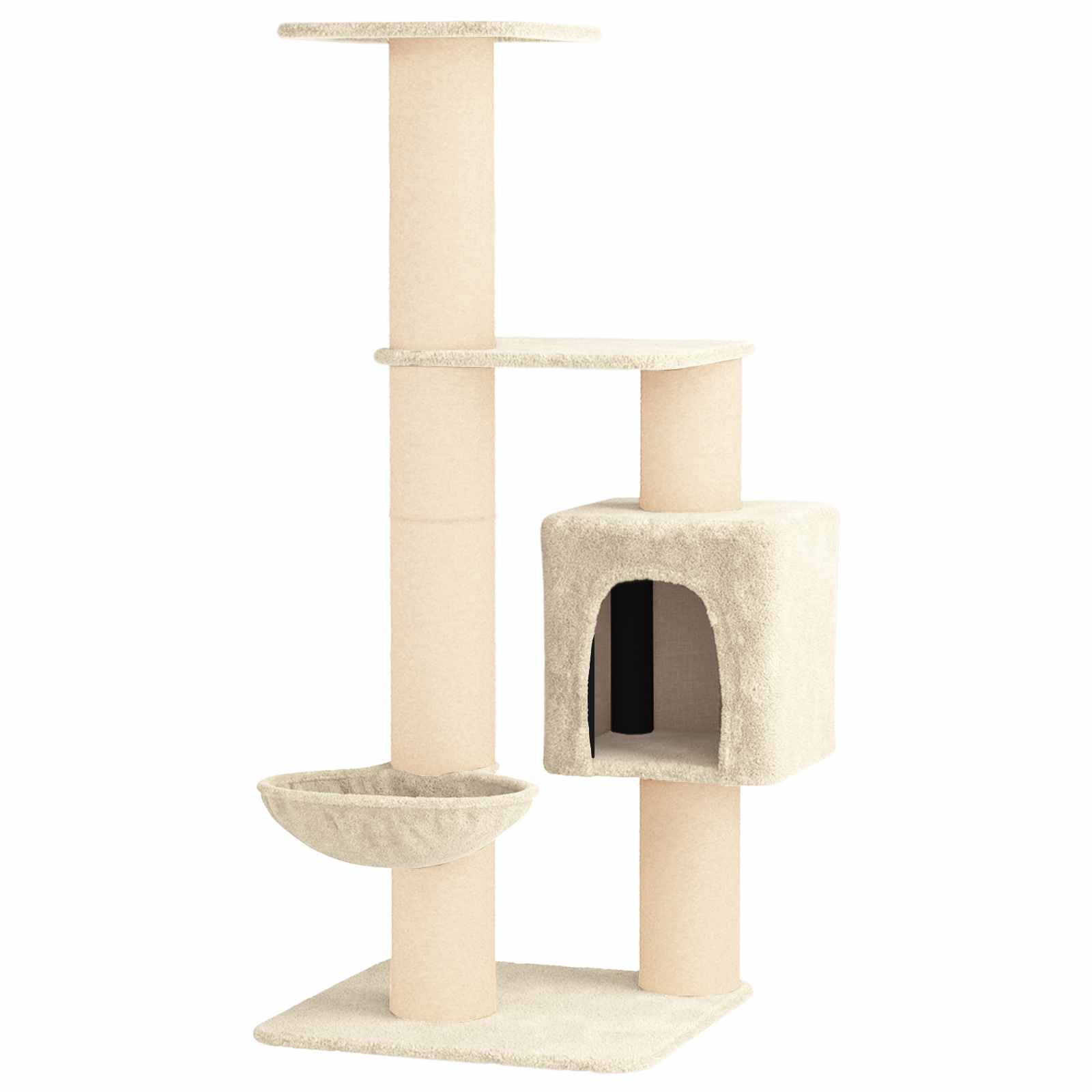 Mačje drvo s sisalnim postoljima za grebanje Krem 137 cm