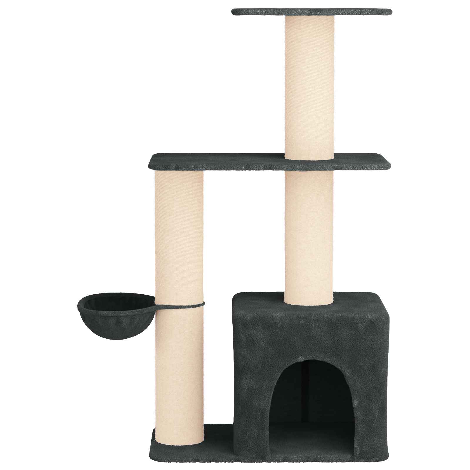 Mačje drvo s sisalnim postoljima za grebanje Tamnosiva 133 cm