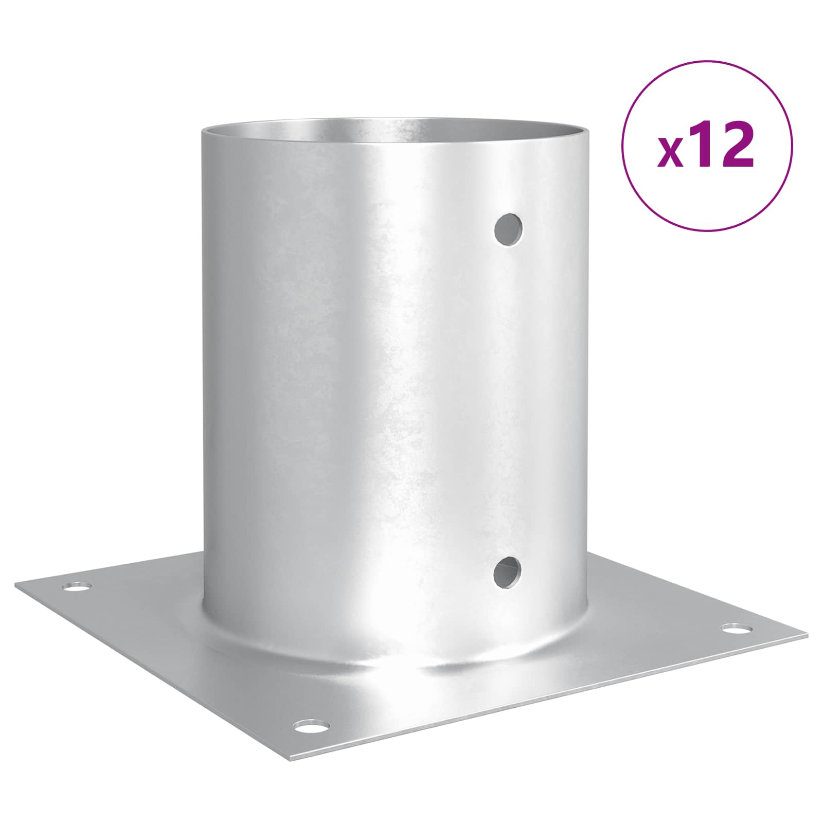 Okrugli sidrište u zemlji 12 pcs Srebrna 18 x 18 x 15 cm Metal