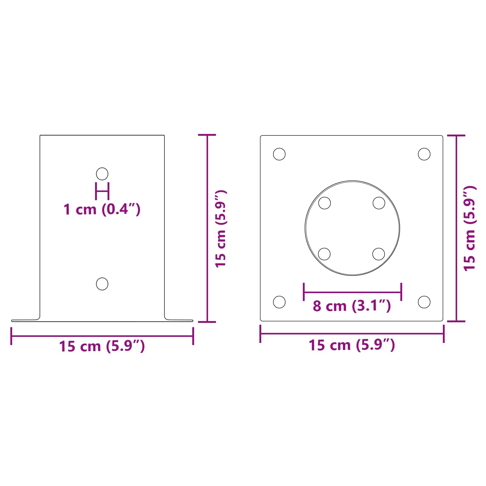 Okrugli sidrište u zemlji 4 pcs Antracit 15 x 15 x 15 cm Metal