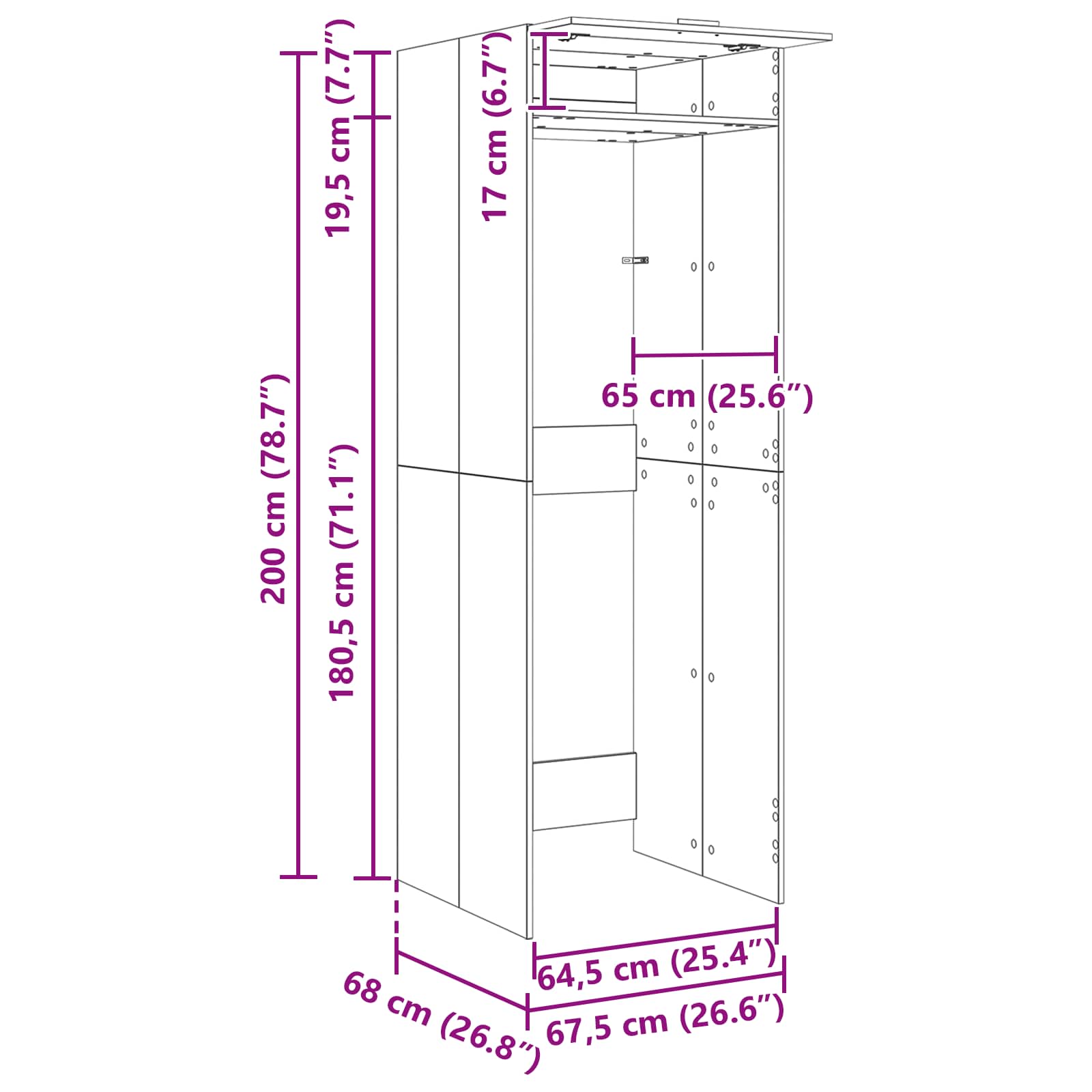Ormar za perilicu rublja Staro drvo 67,5 x 68 x 200 cm