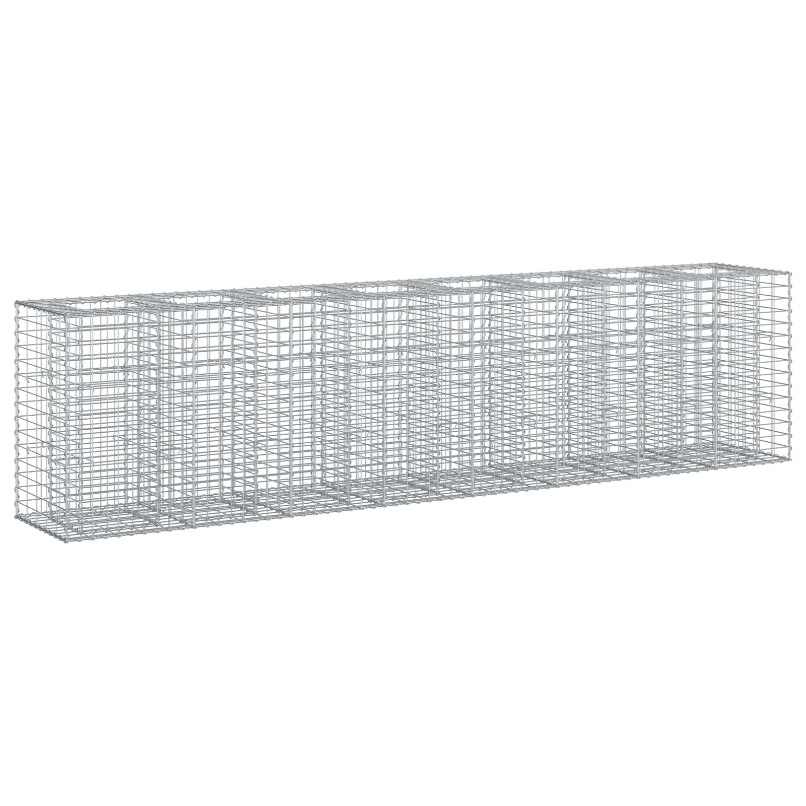 Gabionski uzdignuti krevet 2 pcs Srebrno 330 x 50 x 80 cm