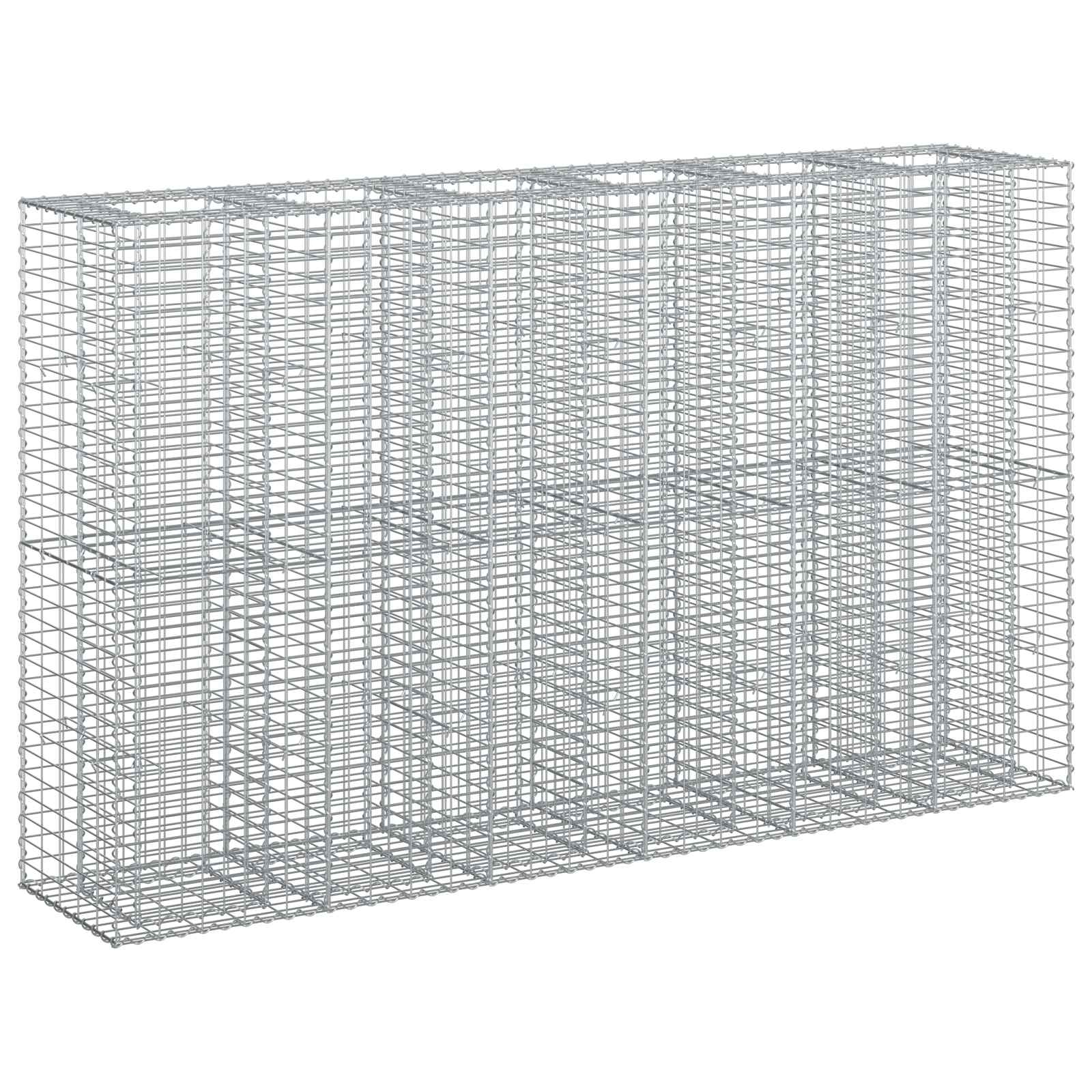 Gabionski uzdignuti krevet 3 pcs Srebrno 250 x 50 x 150 cm