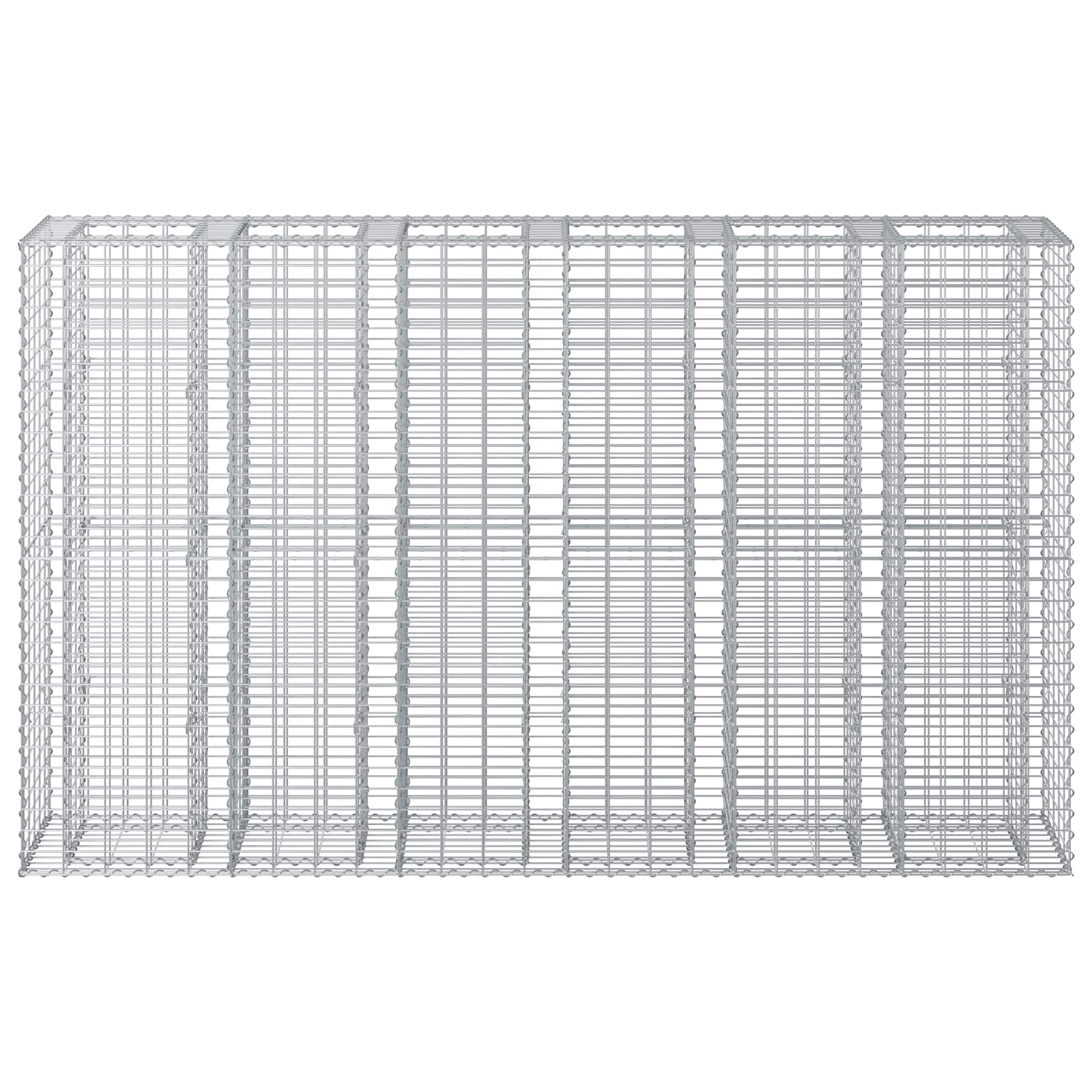 Gabionski uzdignuti krevet 3 pcs Srebrno 250 x 50 x 150 cm