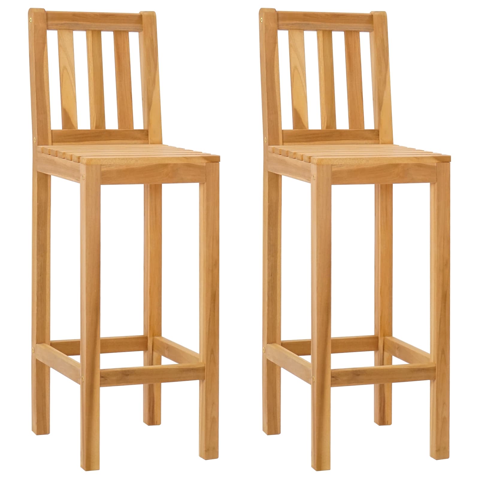 Barska stolica 2 pcs Smeđa Čvrsto teak drvo