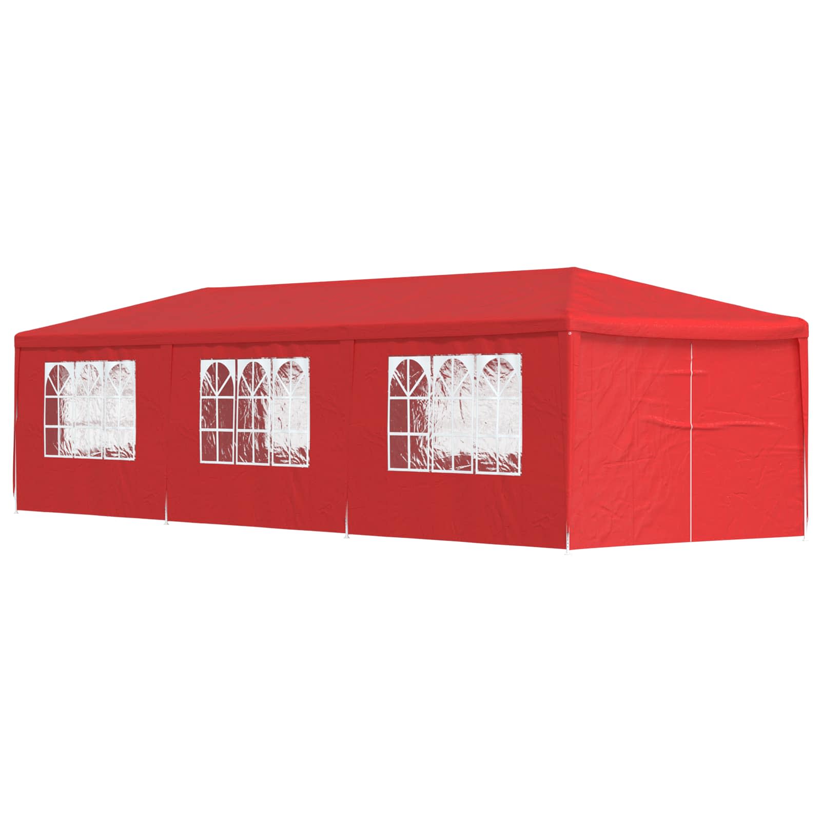 Šator za zabave 900 x 300 x 255 cm Crvena PE i čelik