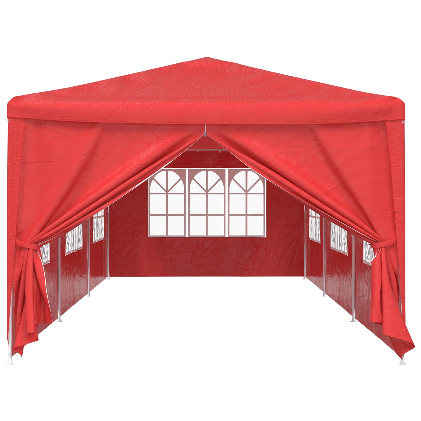 Šator za zabave 900 x 300 x 255 cm Crvena PE i čelik