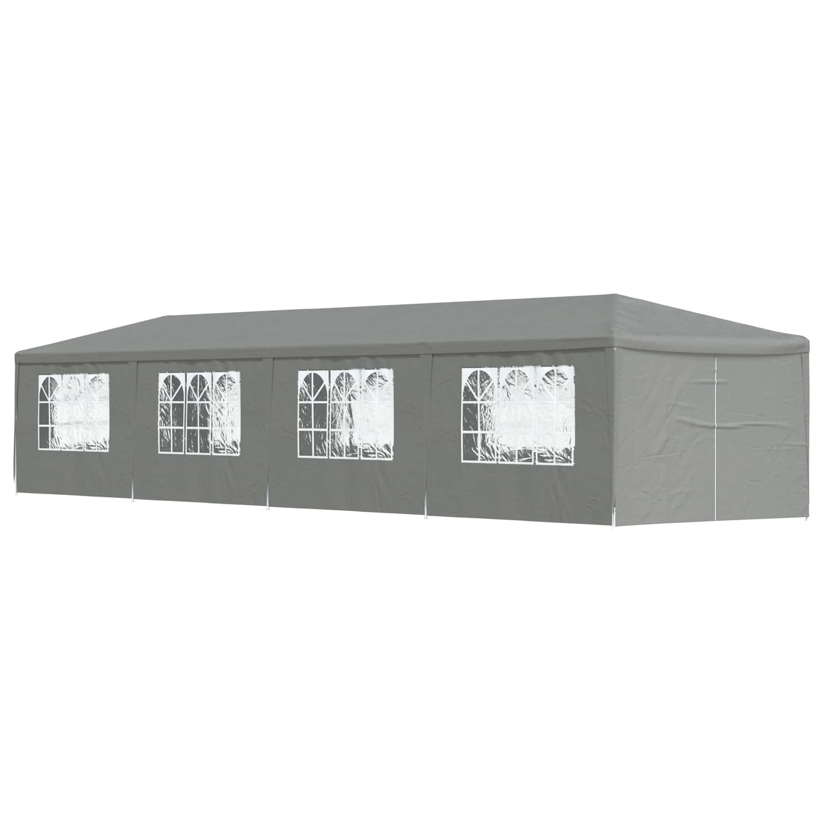 Šator za zabave 1200 x 300 x 255 cm Svjetlosiva PE i čelik