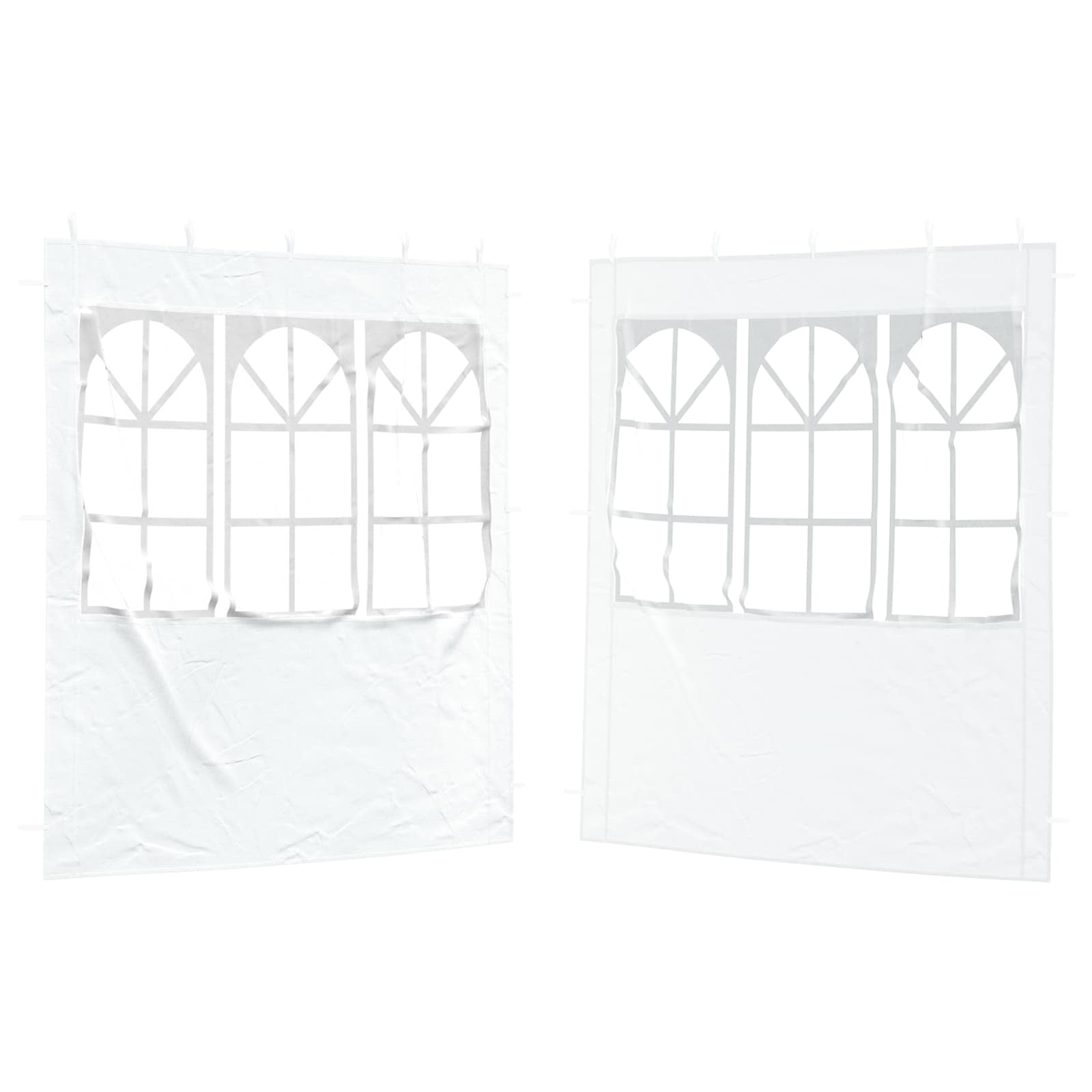Zid šatora za zabavu 2 pcs 200 x 195 cm Bijela PE i čelik