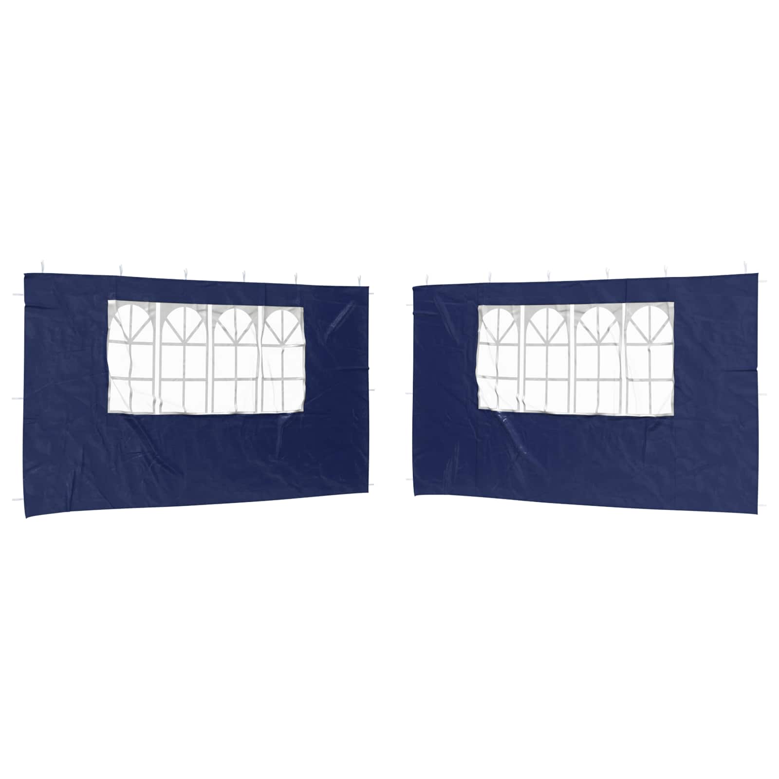 Zid šatora za zabavu 2 pcs 400 x 195 cm Plava PE i čelik
