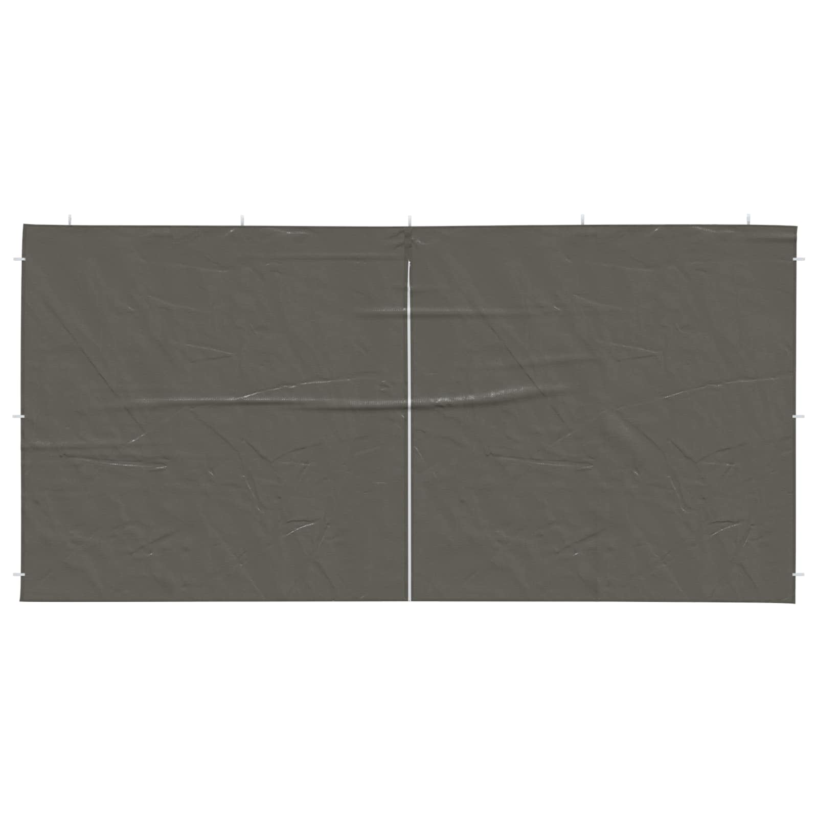 Zid šatora za zabavu 2 pcs Antracit 400 x 195 cm PE i čelik