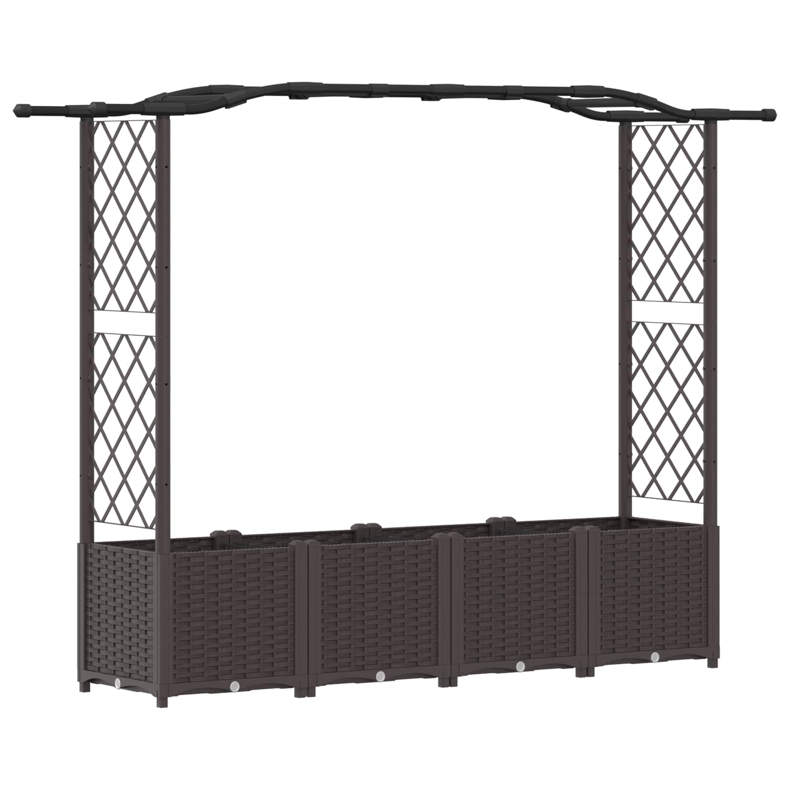 Povišeni krevet s mrežom i krovom Smeđa 204 x 40 x 141 cm PP