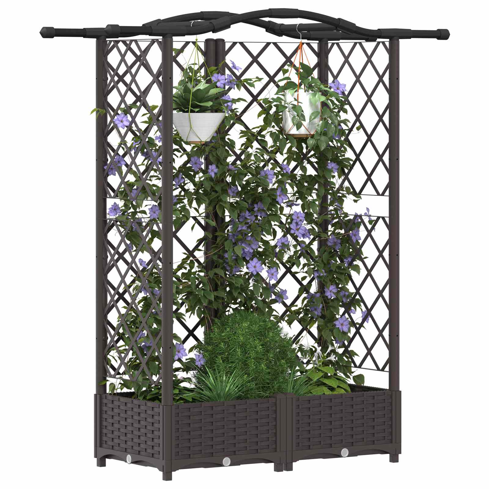 Povišeni krevet s mrežom i krovom Smeđa 124 x 40 x 126 cm PP