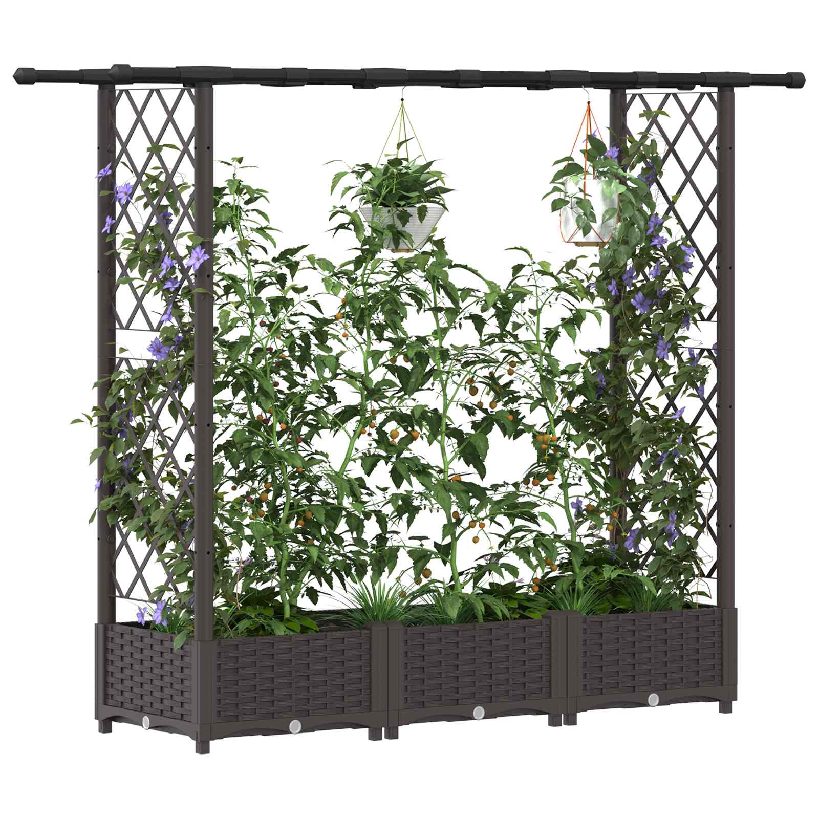 Povišeni krevet s mrežom i krovom Smeđa 164 x 40 x 121 cm PP