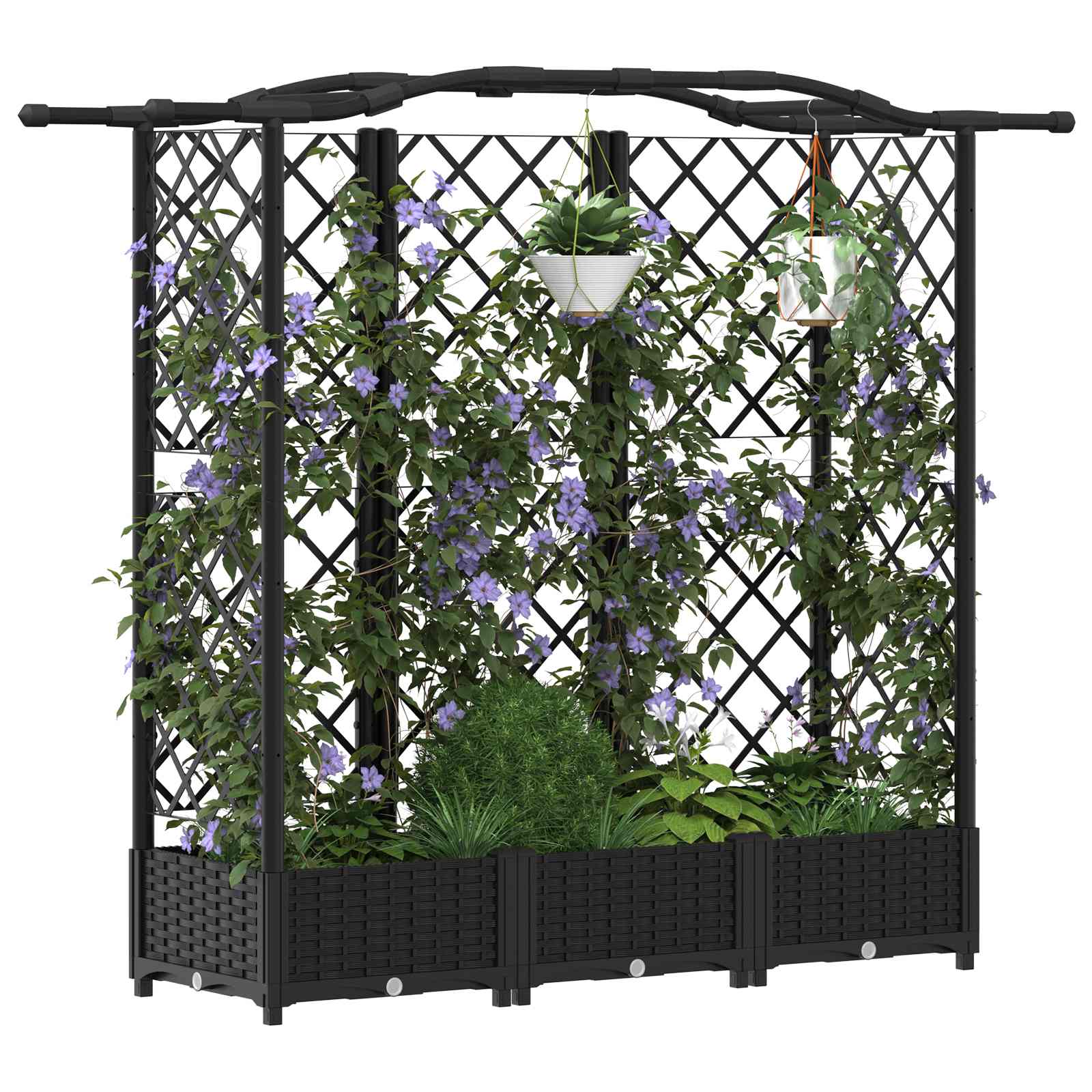 Povišeni krevet s mrežom i krovom Crna 163 x 40 x 126 cm PP