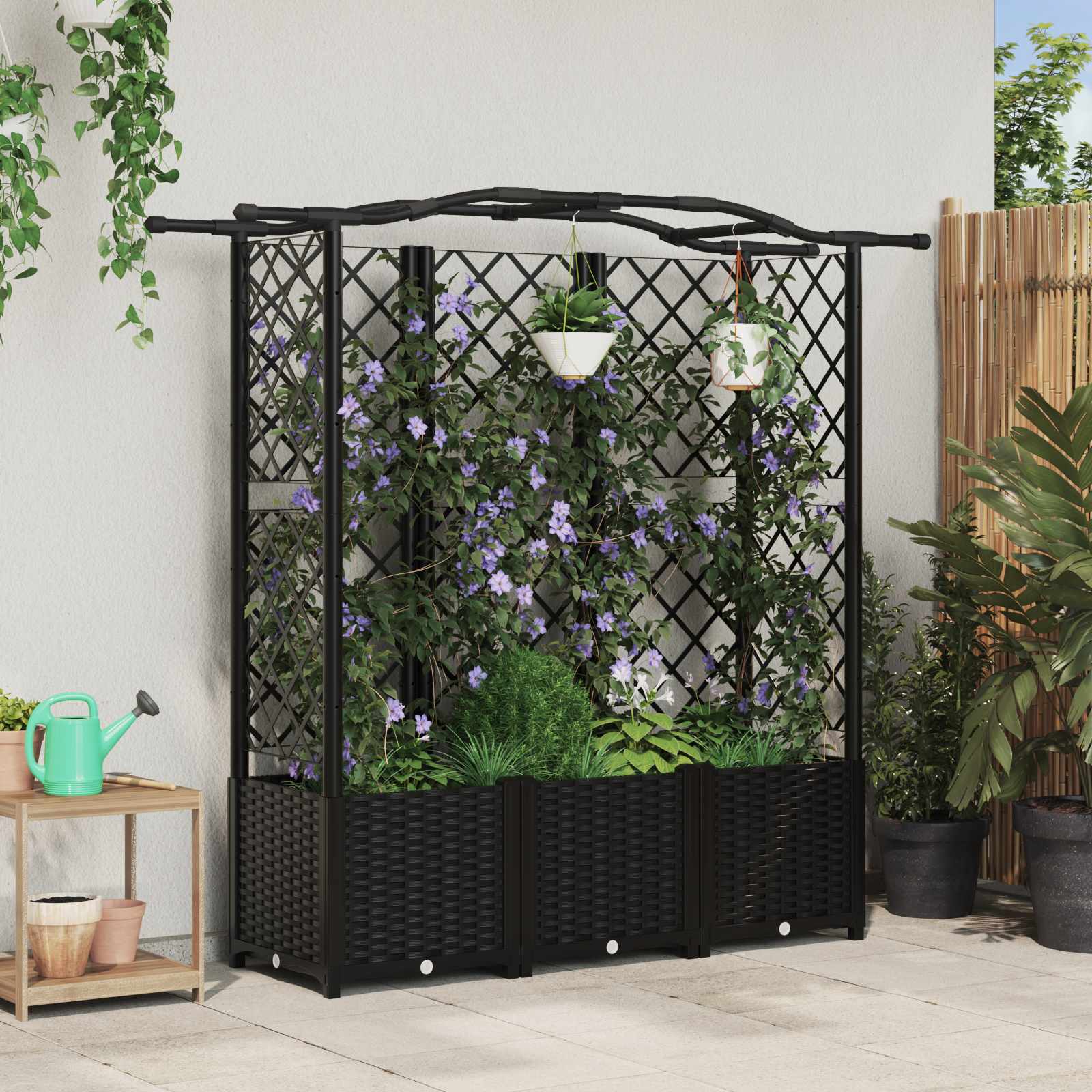 Povišeni krevet s mrežom i krovom Crna 163 x 40 x 141 cm PP