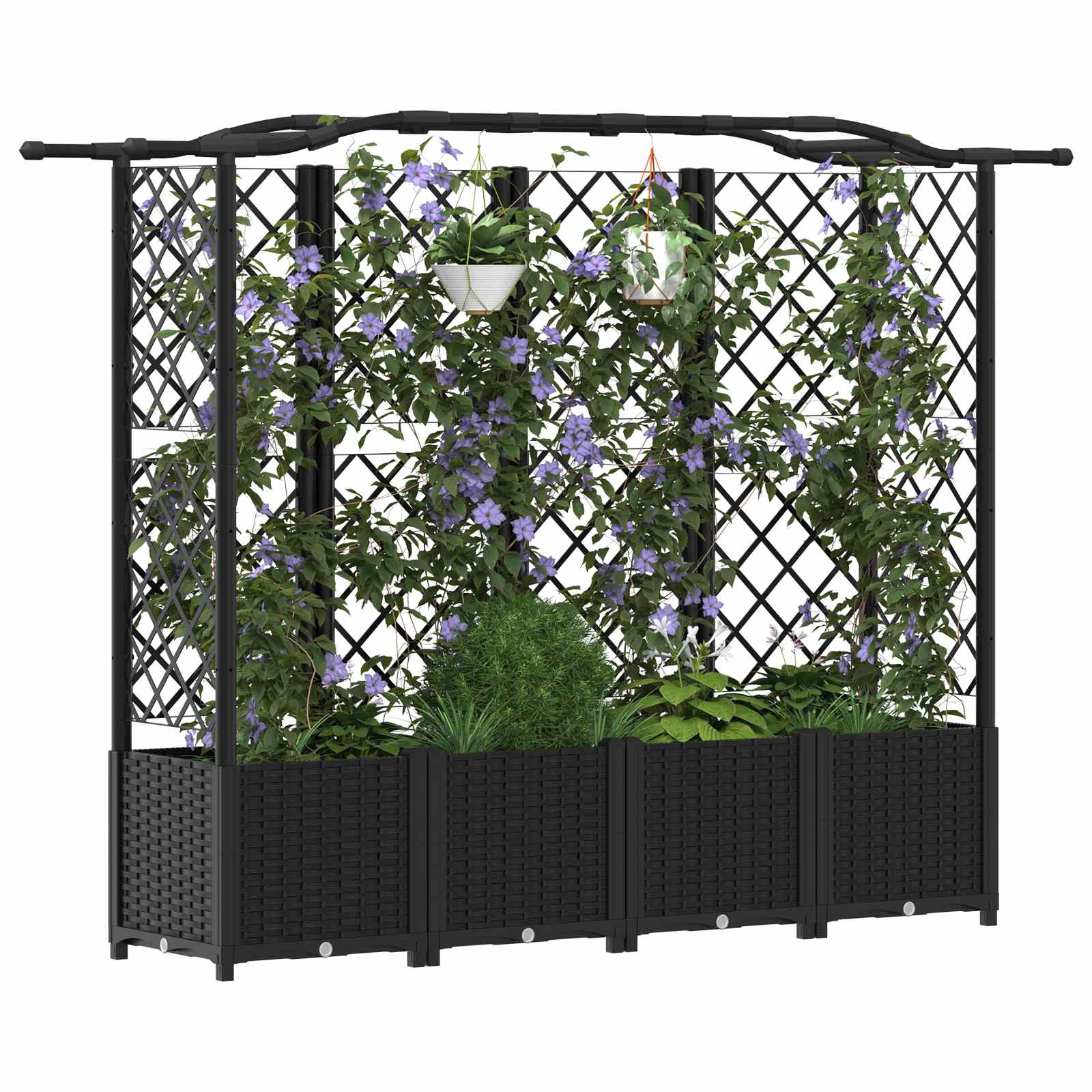 Povišeni krevet s mrežom i krovom Crna 204 x 40 x 141 cm PP