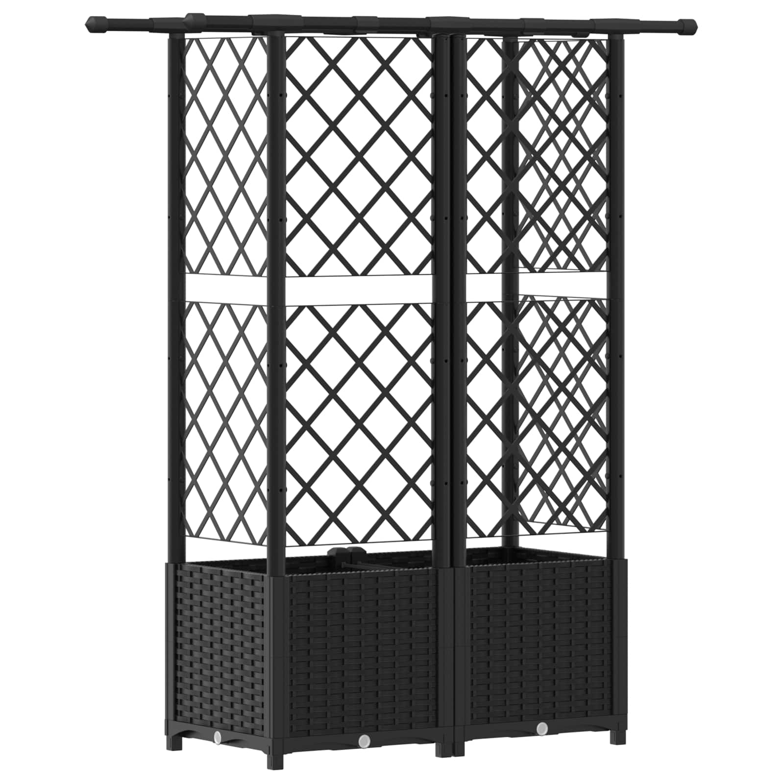Povišeni krevet s mrežom i krovom Crna 124 x 40 x 138 cm PP