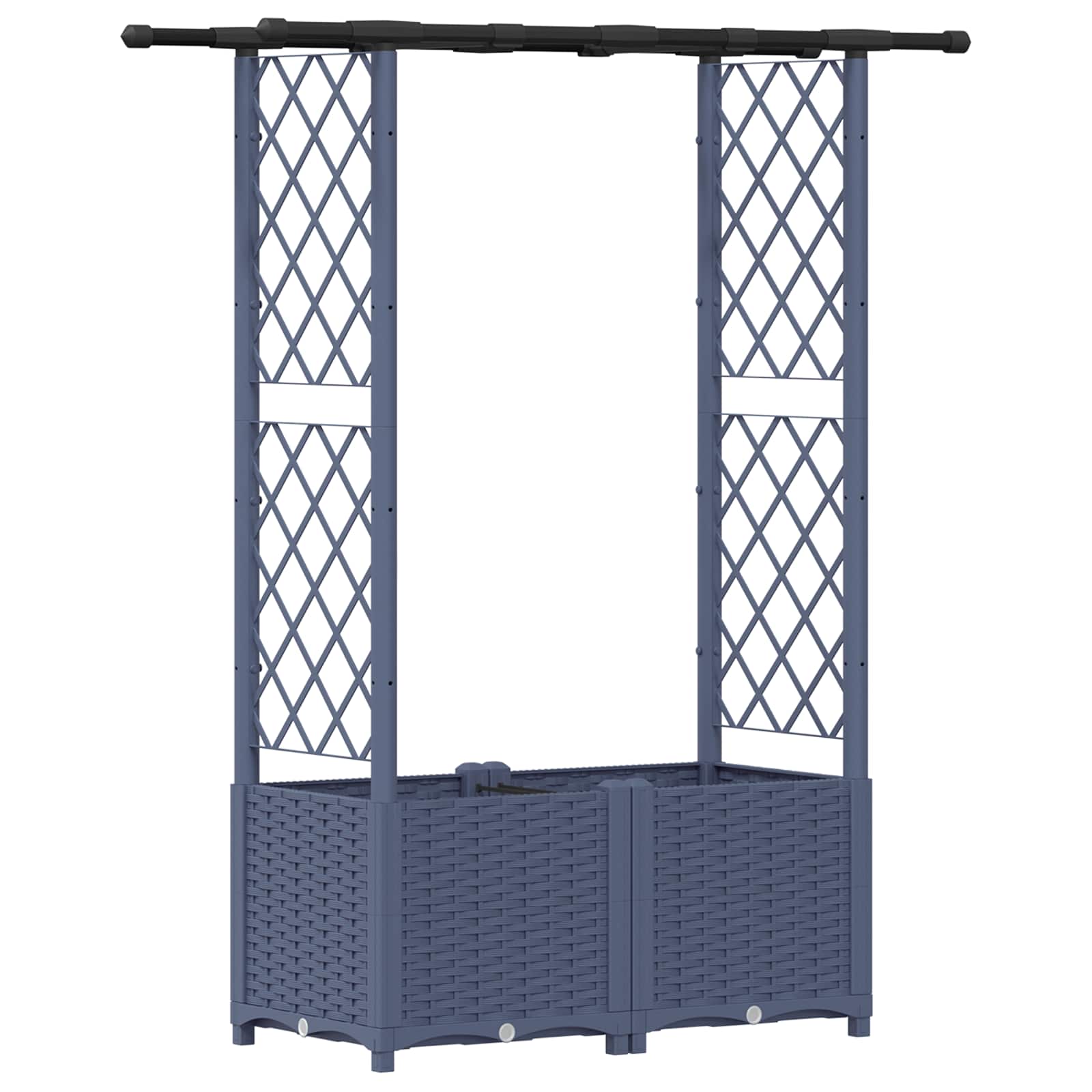 Povišeni krevet s mrežom i krovom Sivi 124,5 x 40 x 138 cm PP