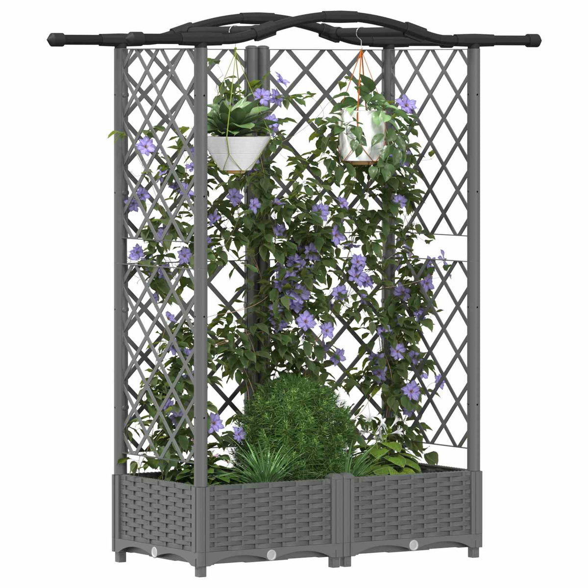 Povišeni krevet s mrežom i krovom Svjetlosiva 124 x 40 x 123 cm