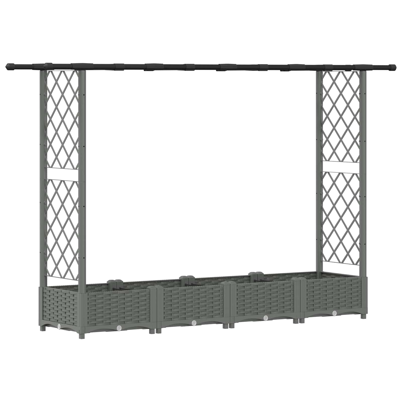 Povišeni krevet s mrežom i krovom Svjetlosiva 203 x 40 x 121 cm