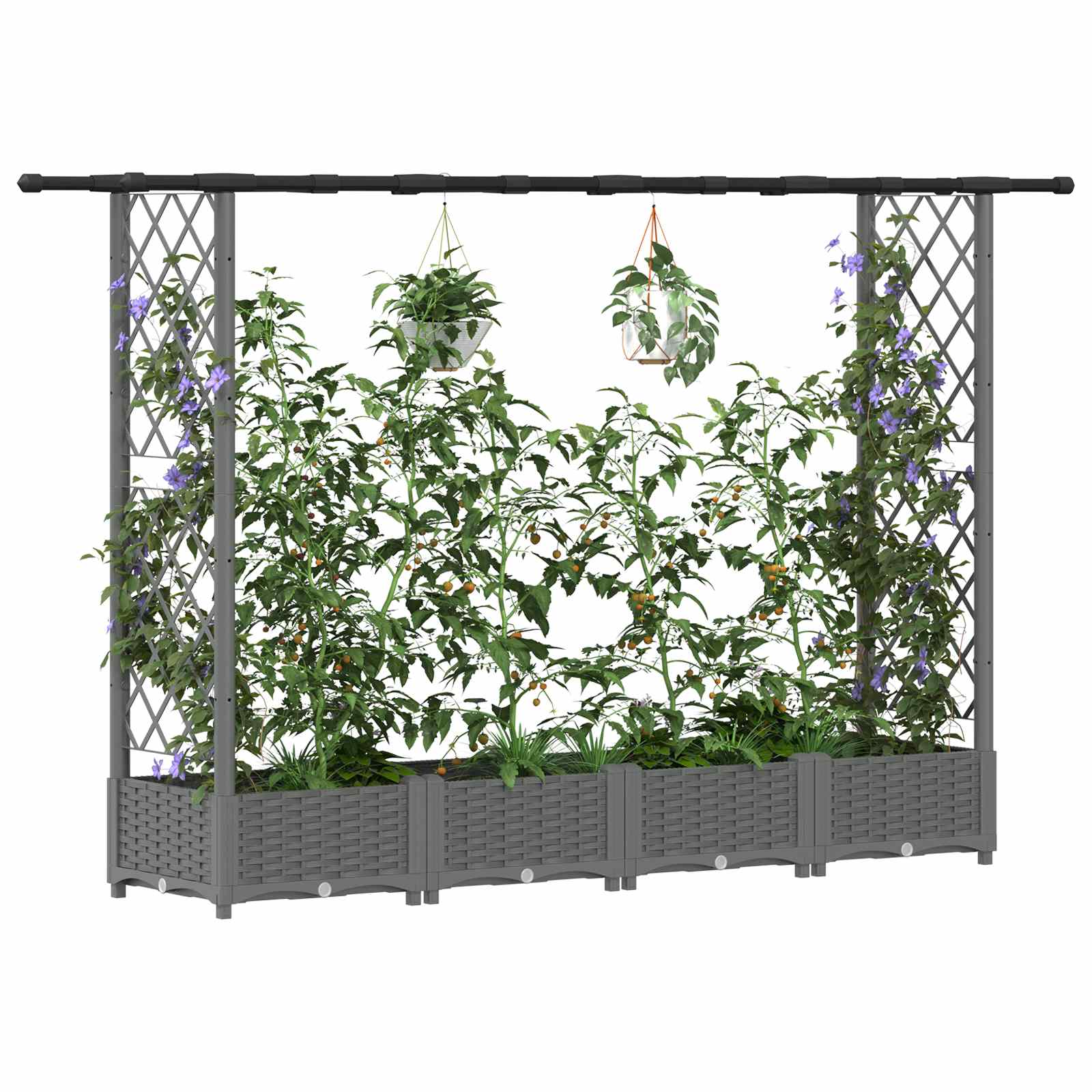Povišeni krevet s mrežom i krovom Svjetlosiva 203 x 40 x 121 cm