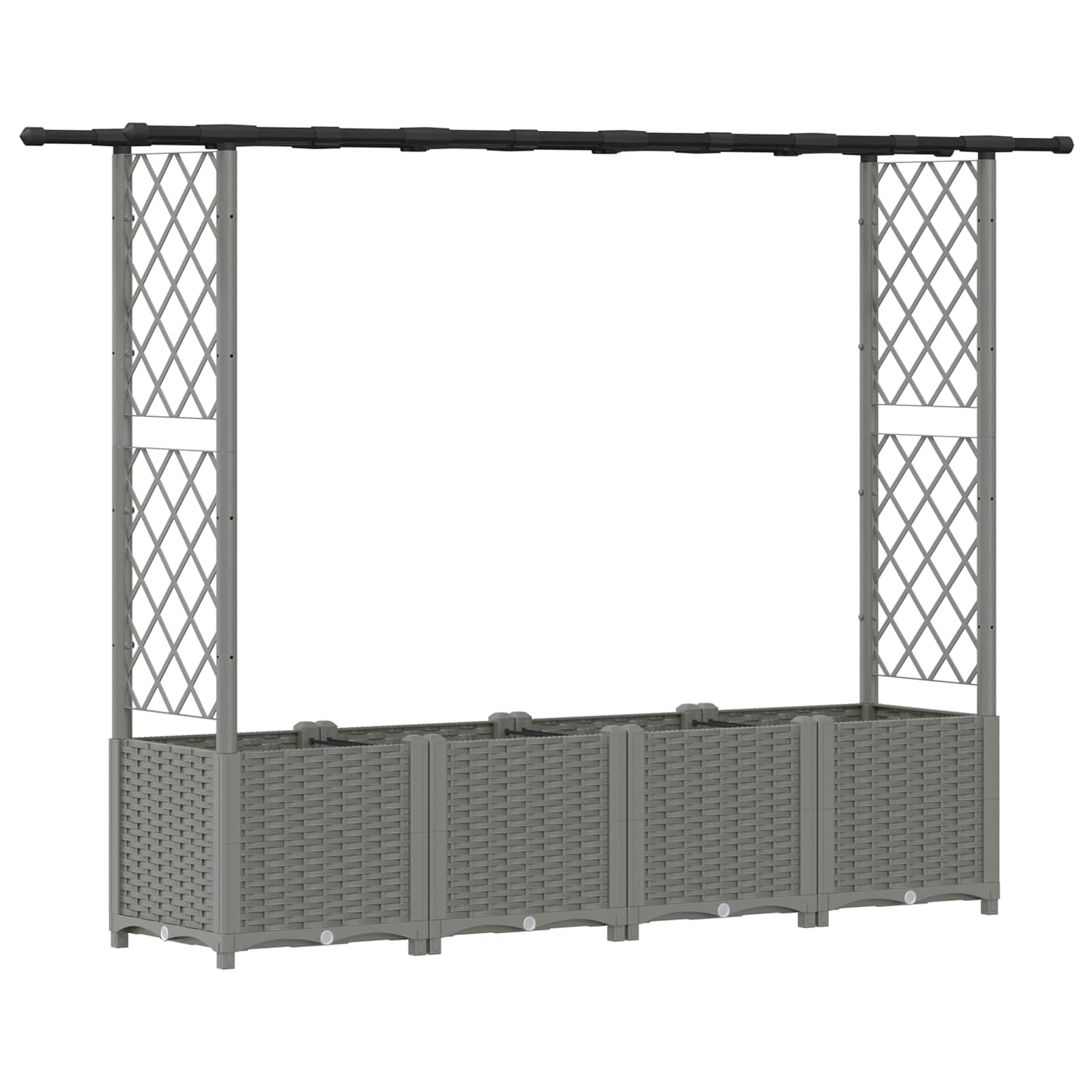 Povišeni krevet s mrežom i krovom Svjetlosiva 203 x 40 x 136 cm