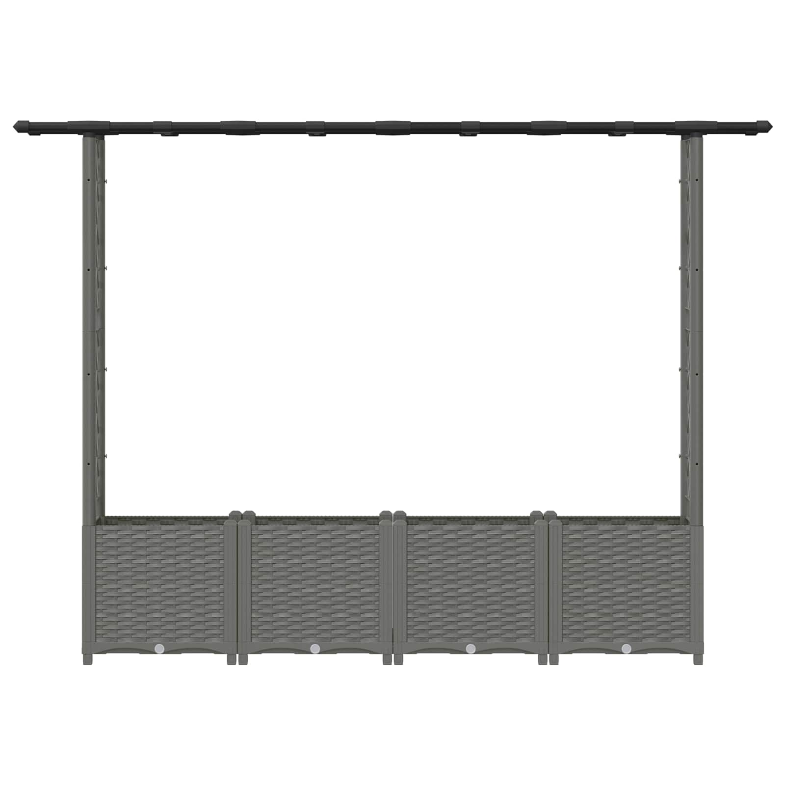 Povišeni krevet s mrežom i krovom Svjetlosiva 203 x 40 x 136 cm