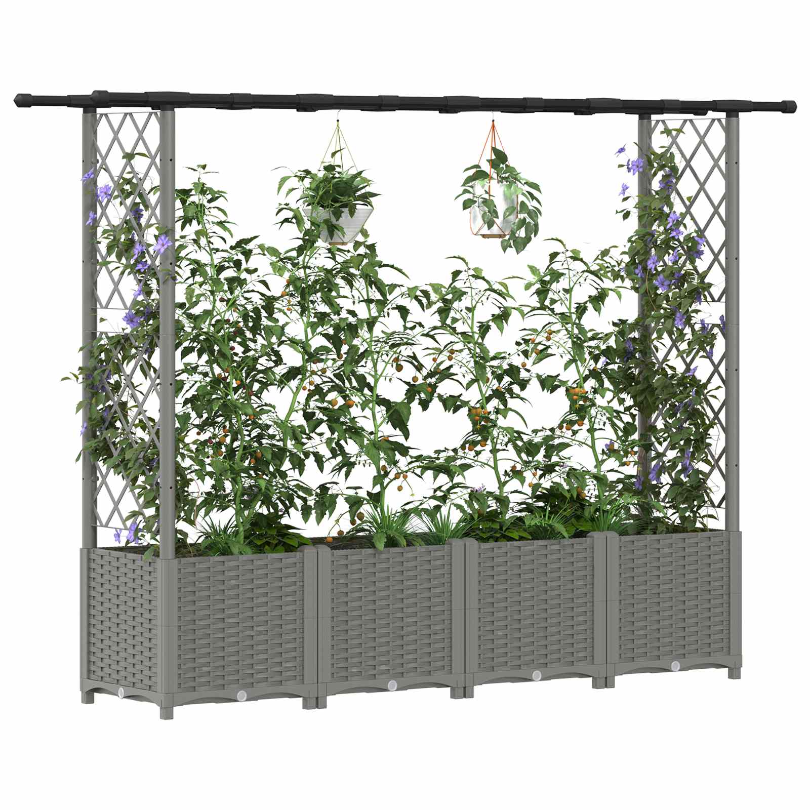 Povišeni krevet s mrežom i krovom Svjetlosiva 203 x 40 x 136 cm