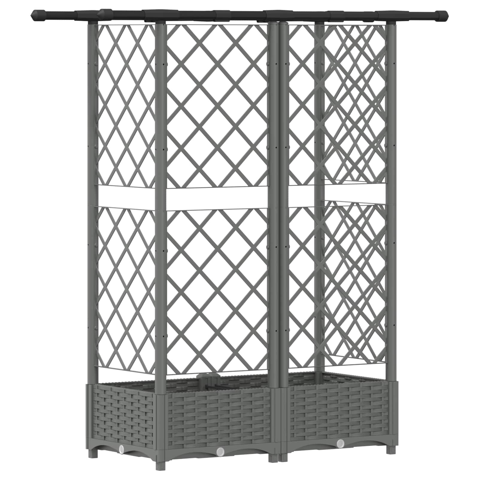 Povišeni krevet s mrežom i krovom Svjetlosiva 124 x 40 x 121 cm