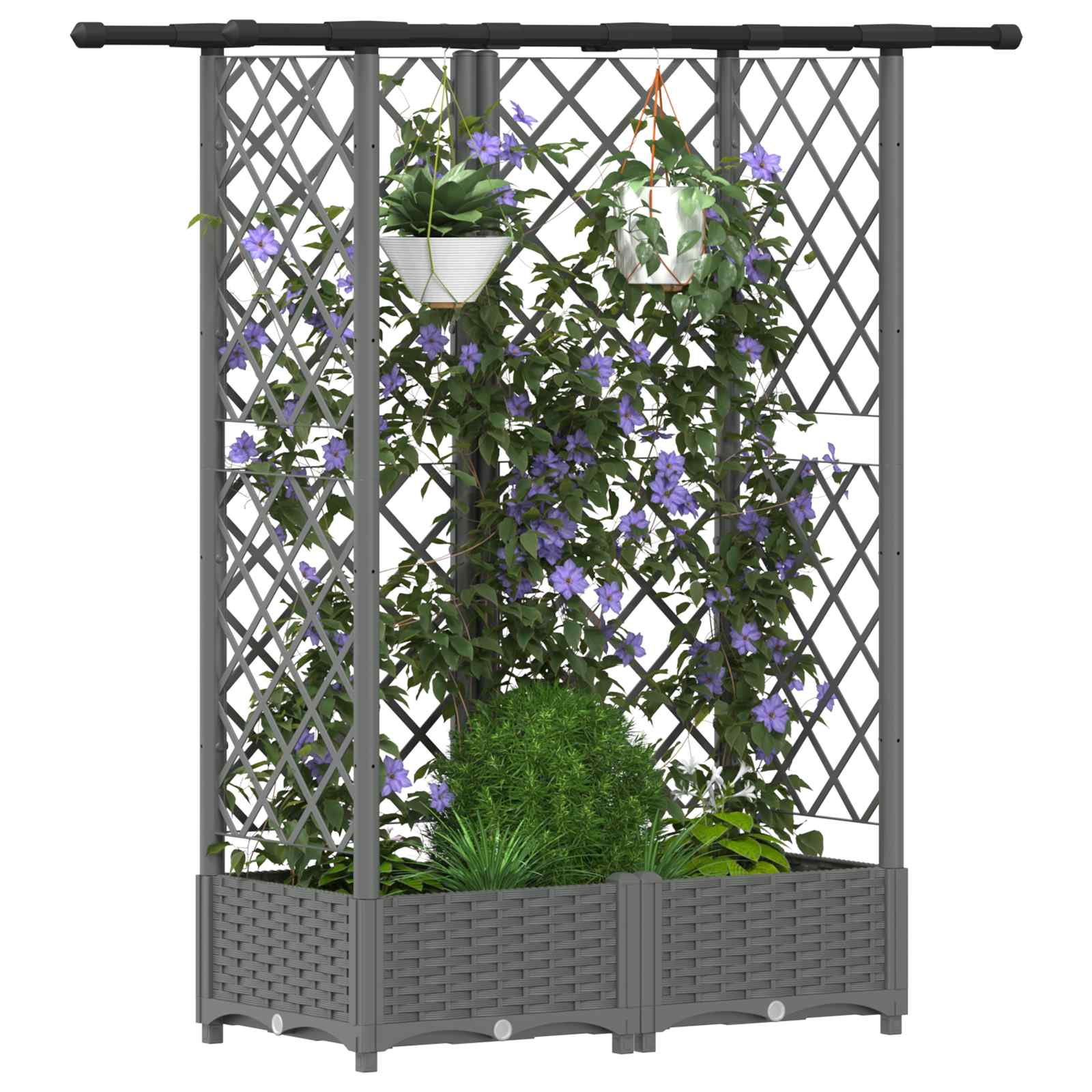 Povišeni krevet s mrežom i krovom Svjetlosiva 124 x 40 x 121 cm