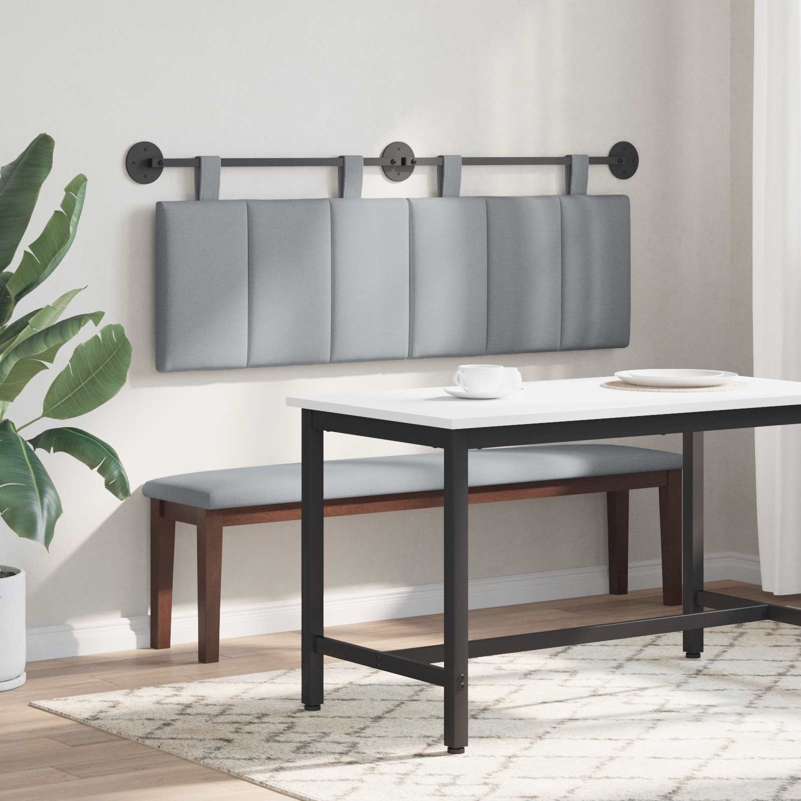 Viseće uzglavlje kreveta Svijetlo siva Tkanina