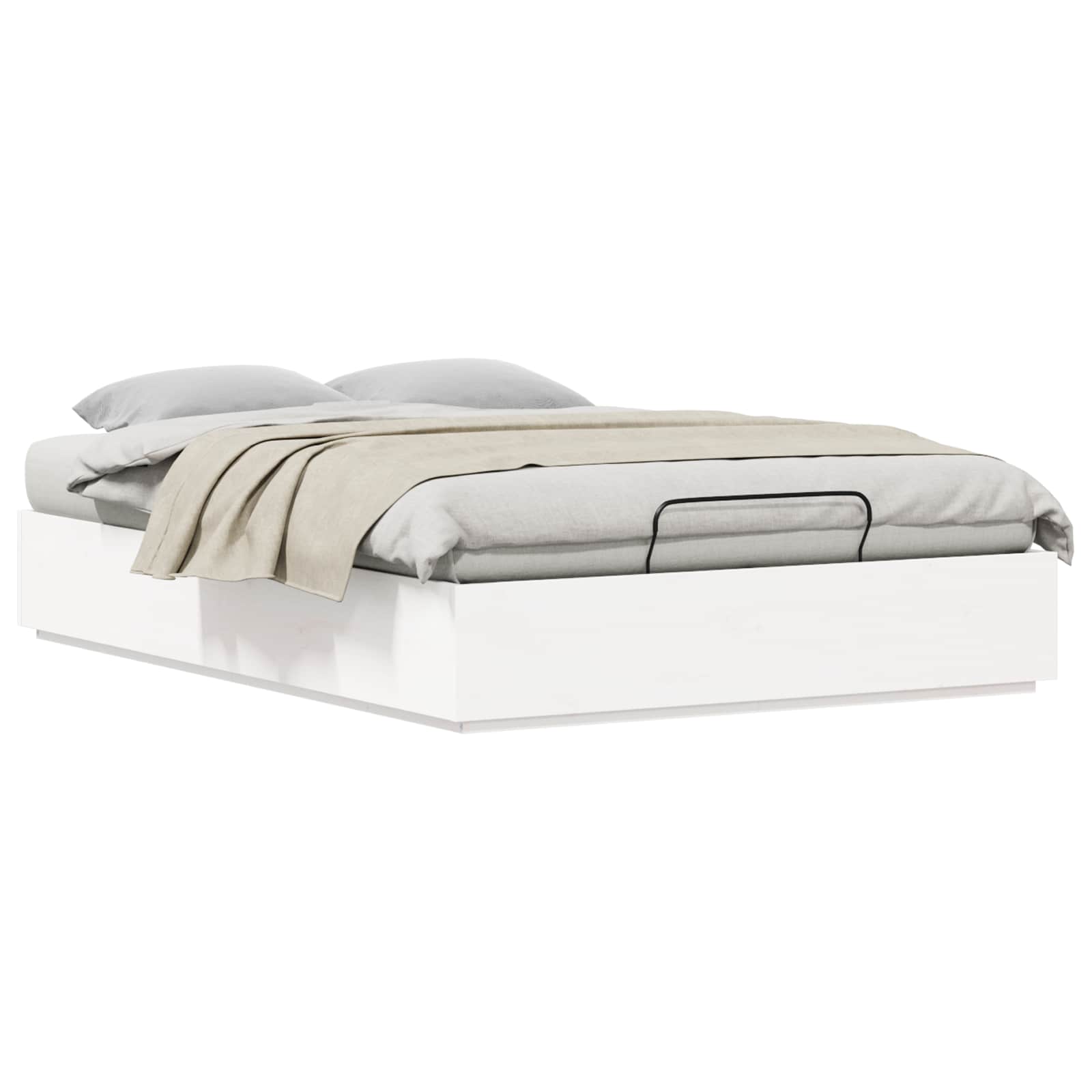 Otomanski krevet Bijeli 140 x 200 cm Masivna borovina