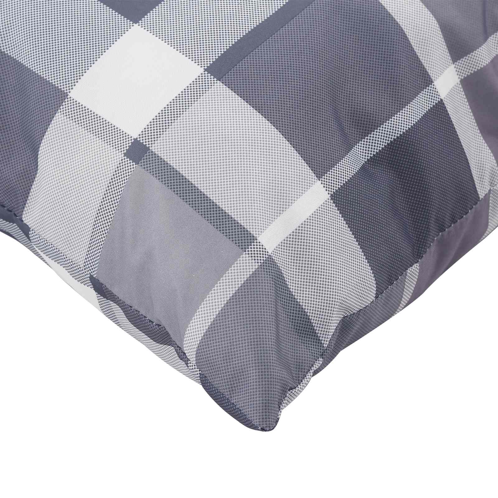Jastučić za van Kockasto 4 pcs Sivi karirani 50 x 50 cm Tkanina