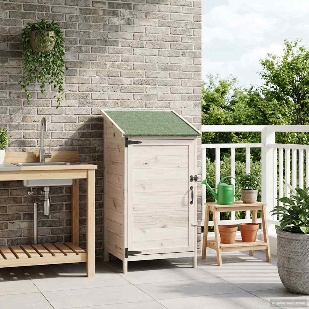 Vrtna Šupa s krovom Bijela 59 x 56 x 113,5 cm Čvrsto drvo jele
