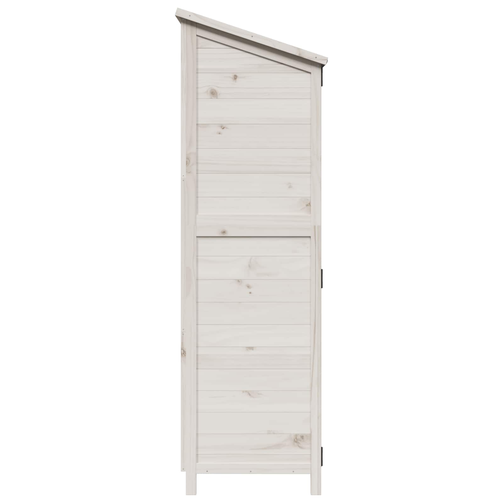 Vrtna Šupa s krovom Bijela 106,5 x 56 x 176 cm Čvrsto drvo jele