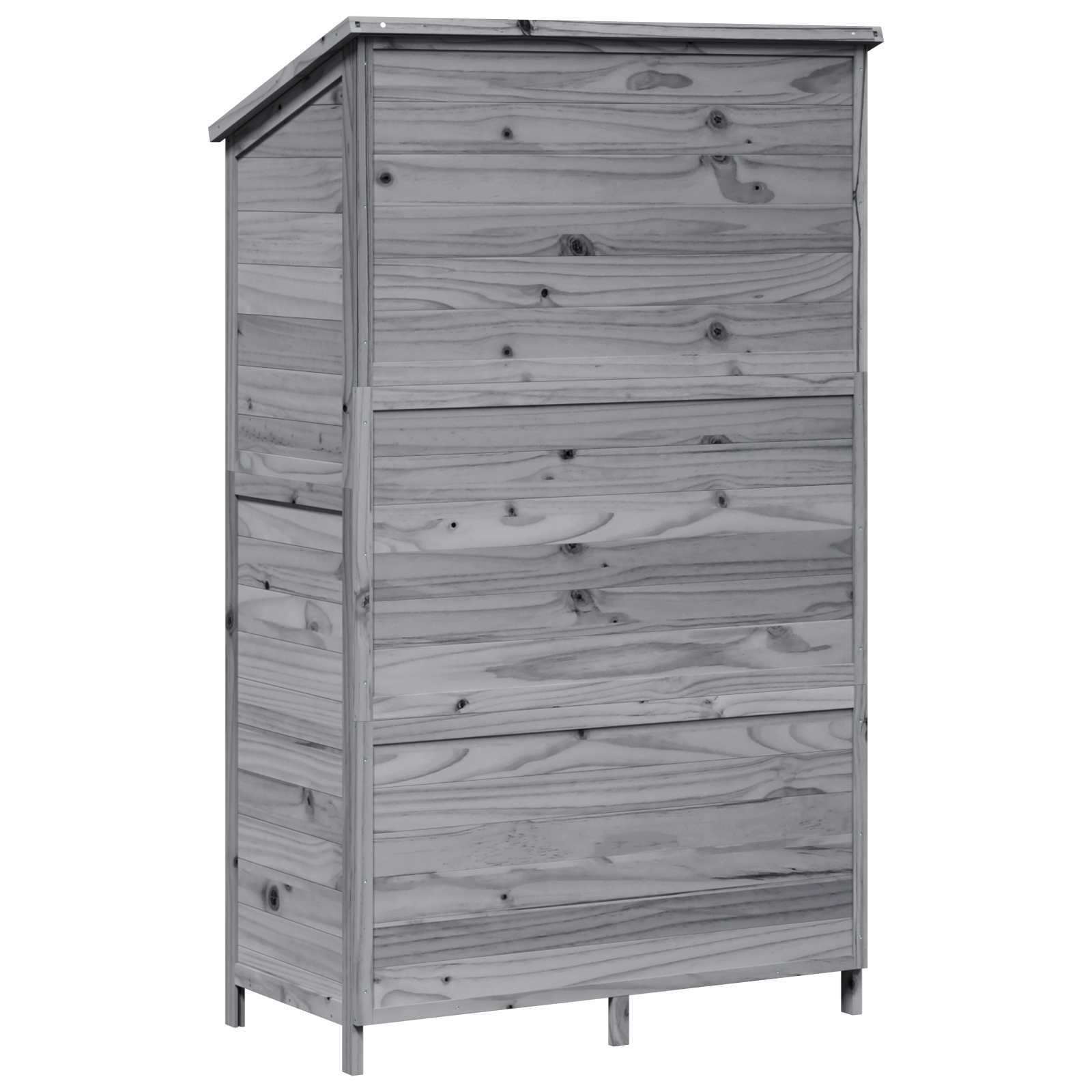 Vrtna Šupa s krovom Siva 106,5 x 56 x 176 cm Čvrsto drvo jele