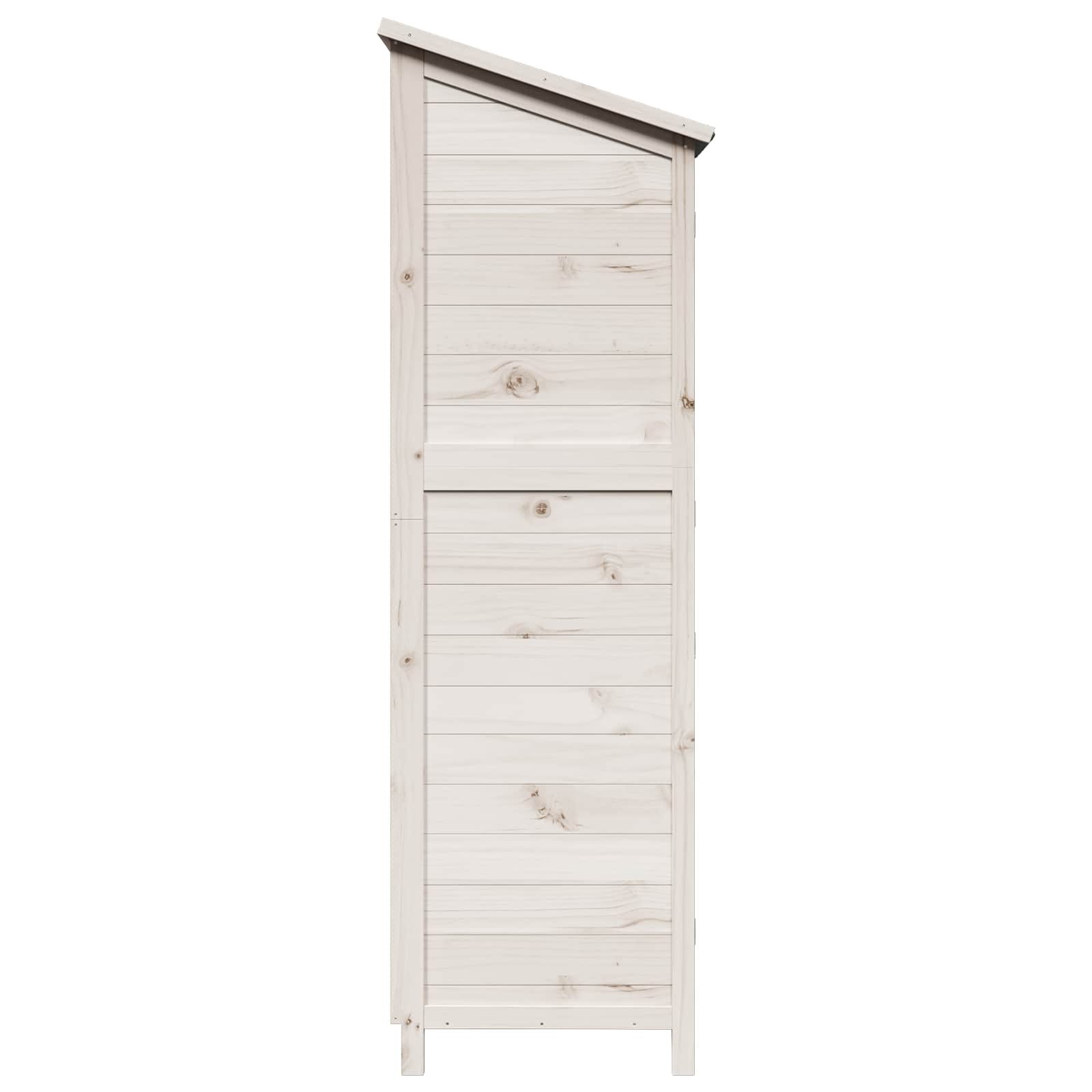 Vrtna Šupa s krovom Bijela 59 x 56 x 176 cm Čvrsto drvo jele