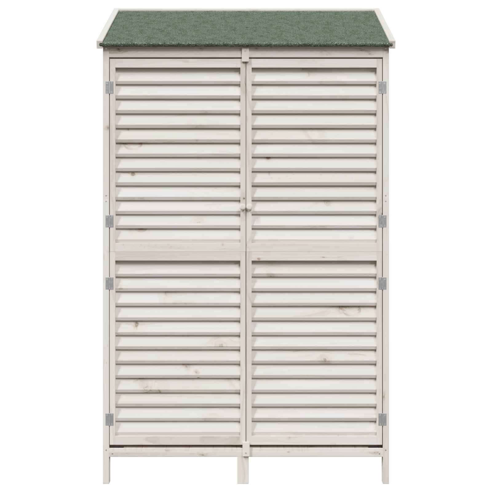 Vrtna Šupa s krovom Bijela 106 x 56 x 176,5 cm Čvrsto drvo jele