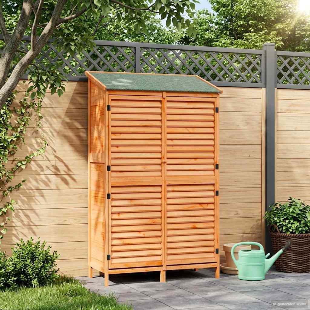Vrtna Šupa s krovom Smeđa 106 x 56 x 176,5 cm Čvrsto drvo jele