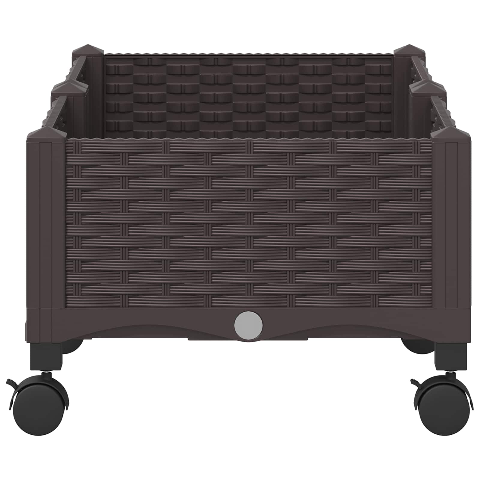 Vrtni saksija s kotačima Smeđa 80 x 40 x 29 cm PP